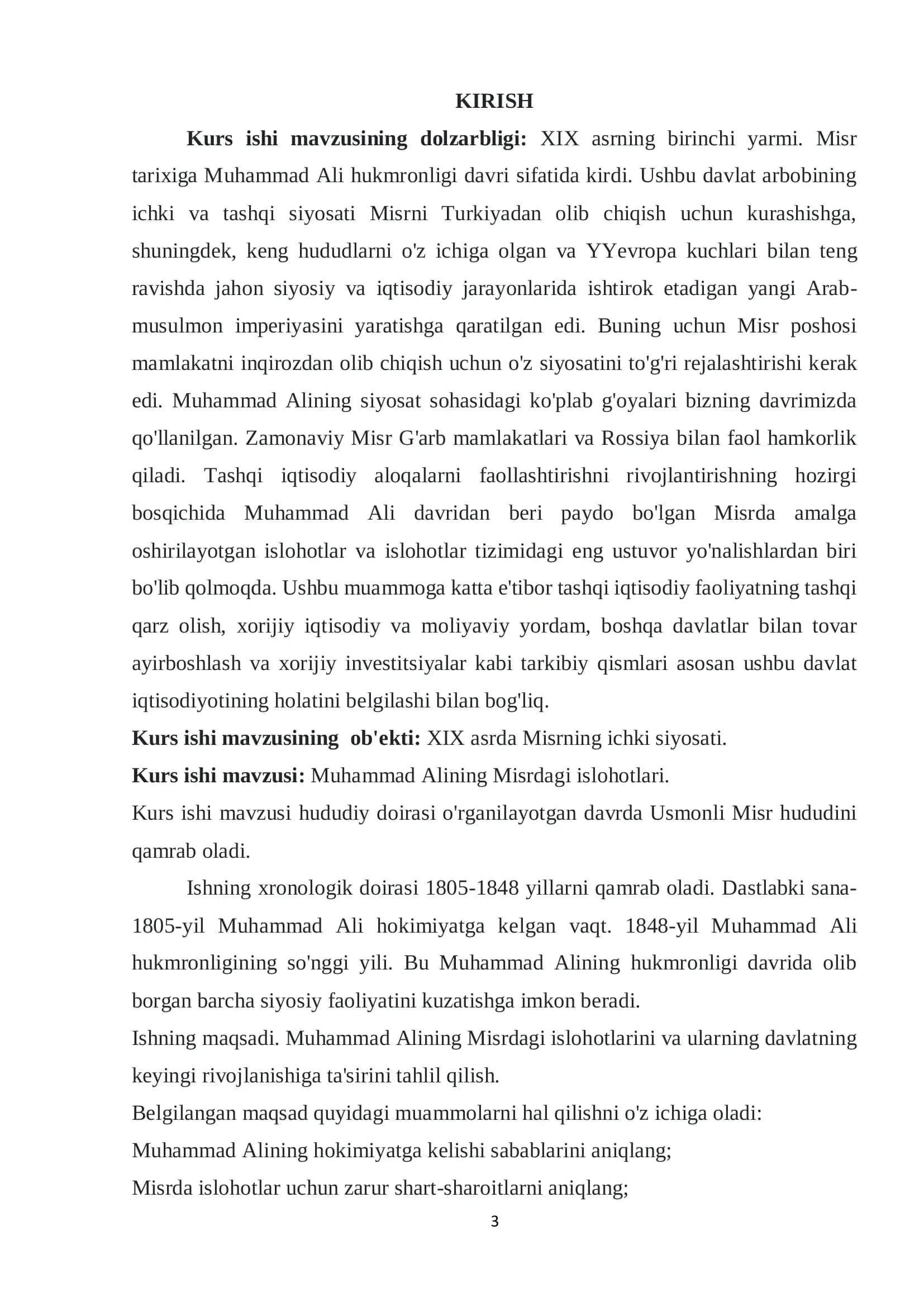 MISRDA MUHAMMAD ALI ISLOHOTLARI 2