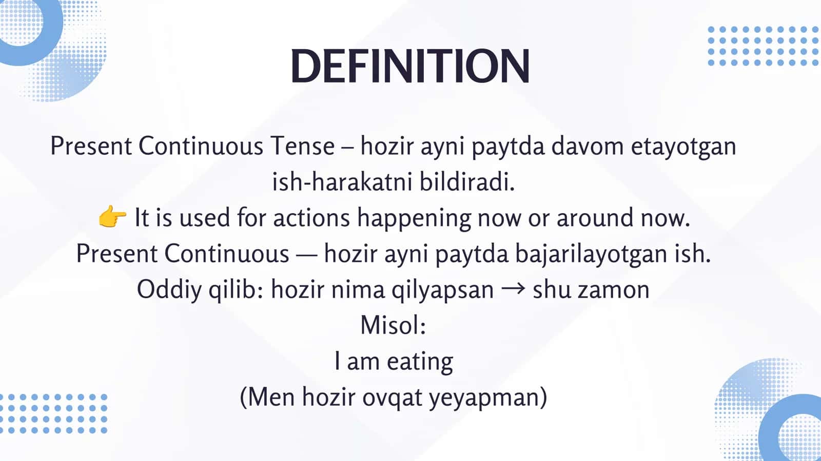 Present Continuous Tense 2