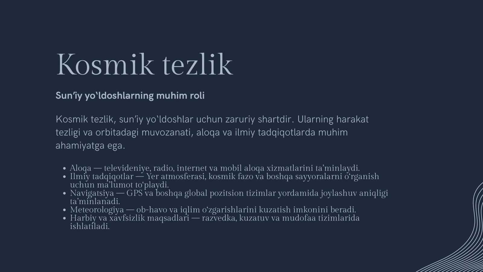Kosmik tezliklar 2