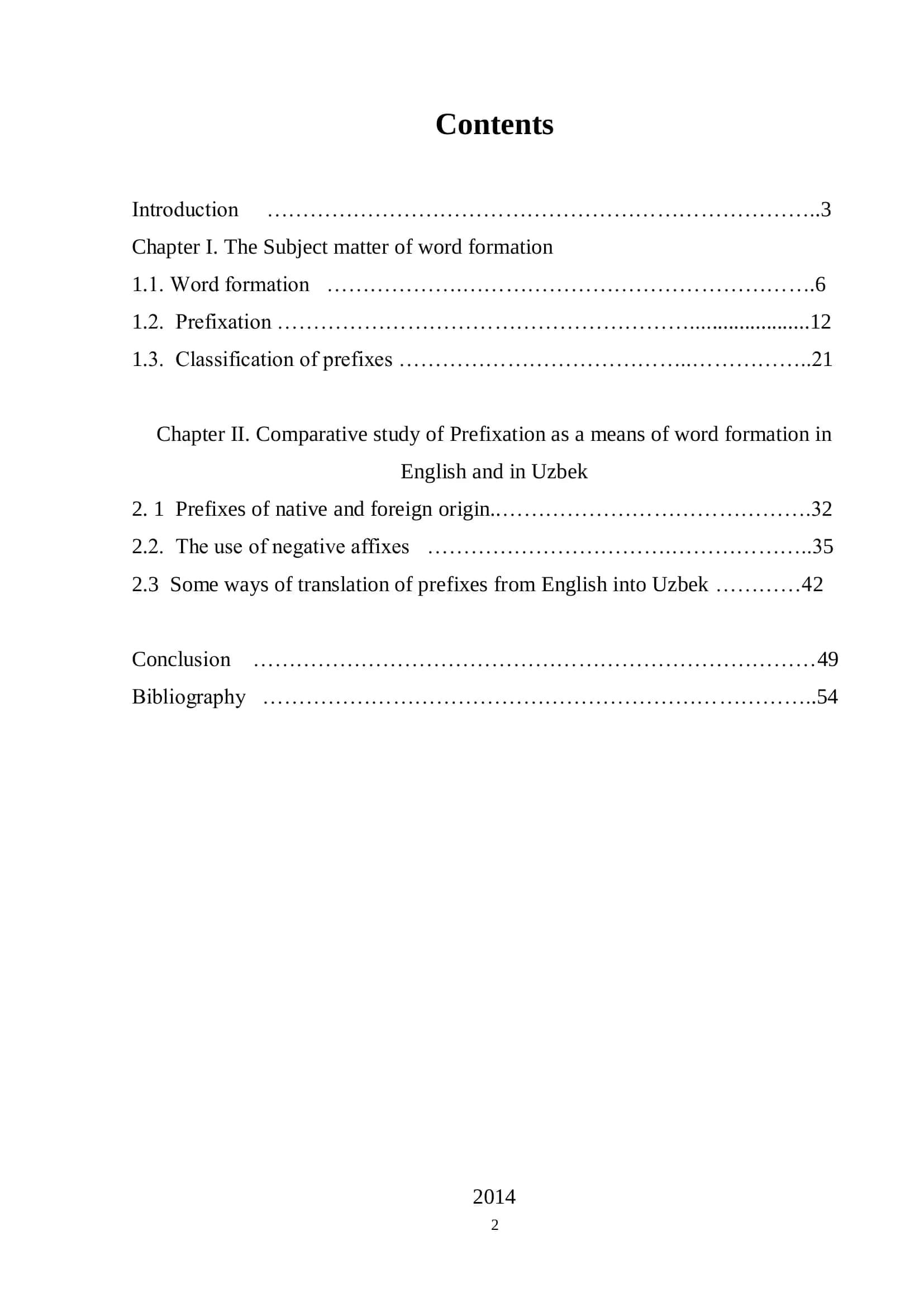 Comparative study of Prefixation as a means of word formation in English and in Uzbek 2