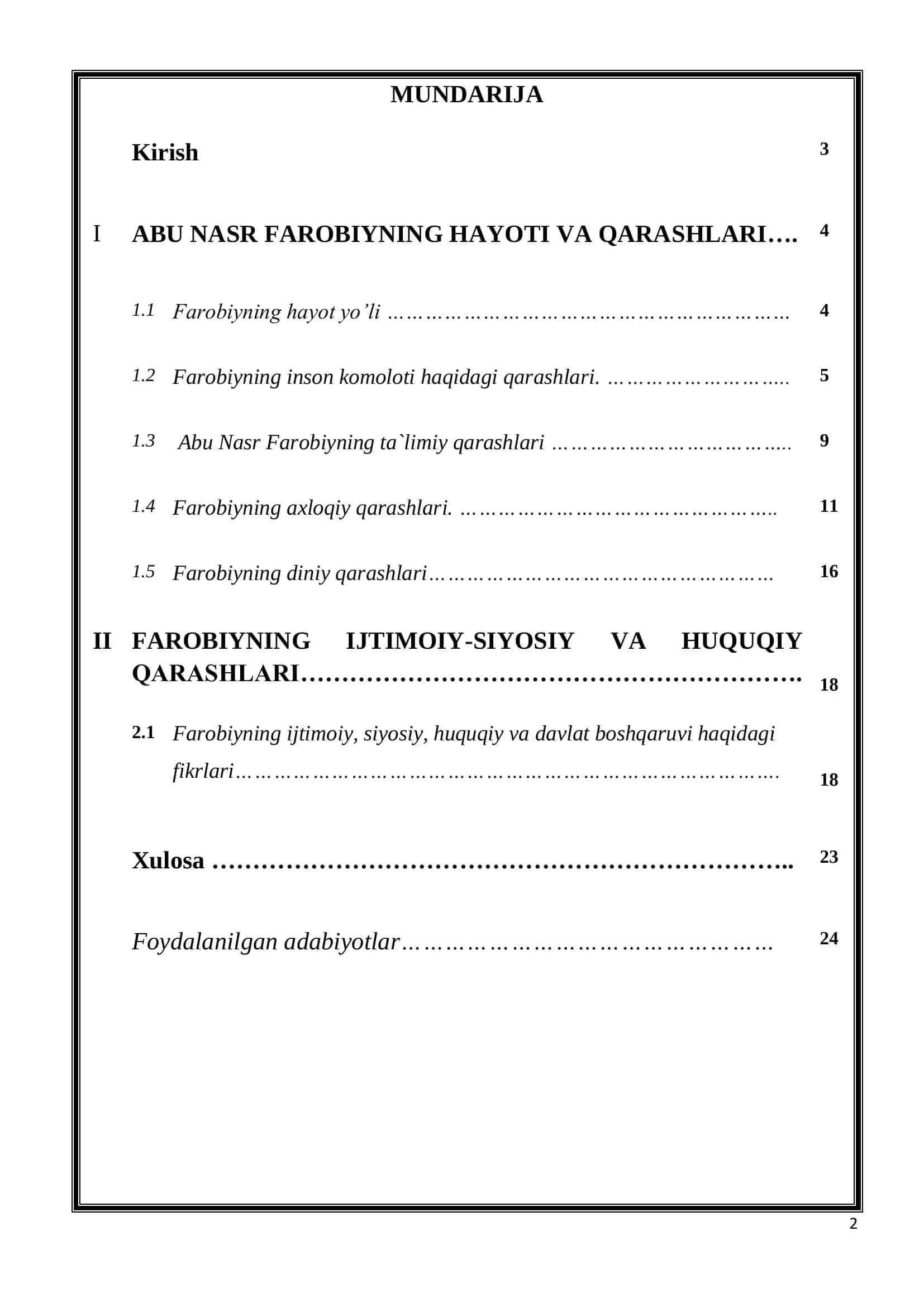 Abu Nasr Farobiyning qarashlari 2