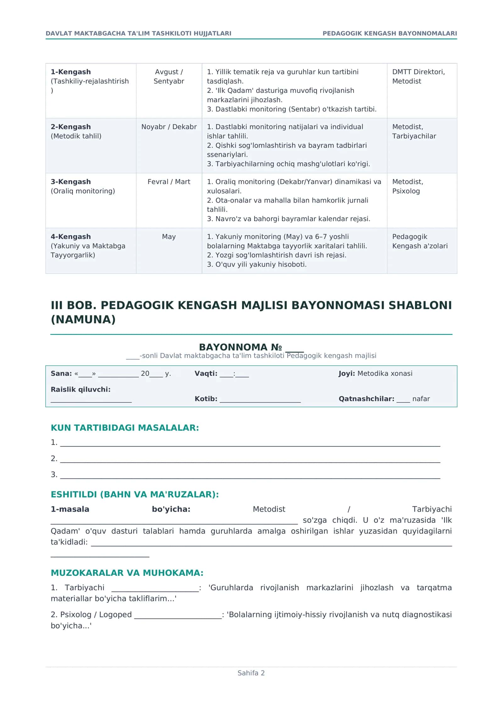 Pedagogik Kengash Bayonnoma 2