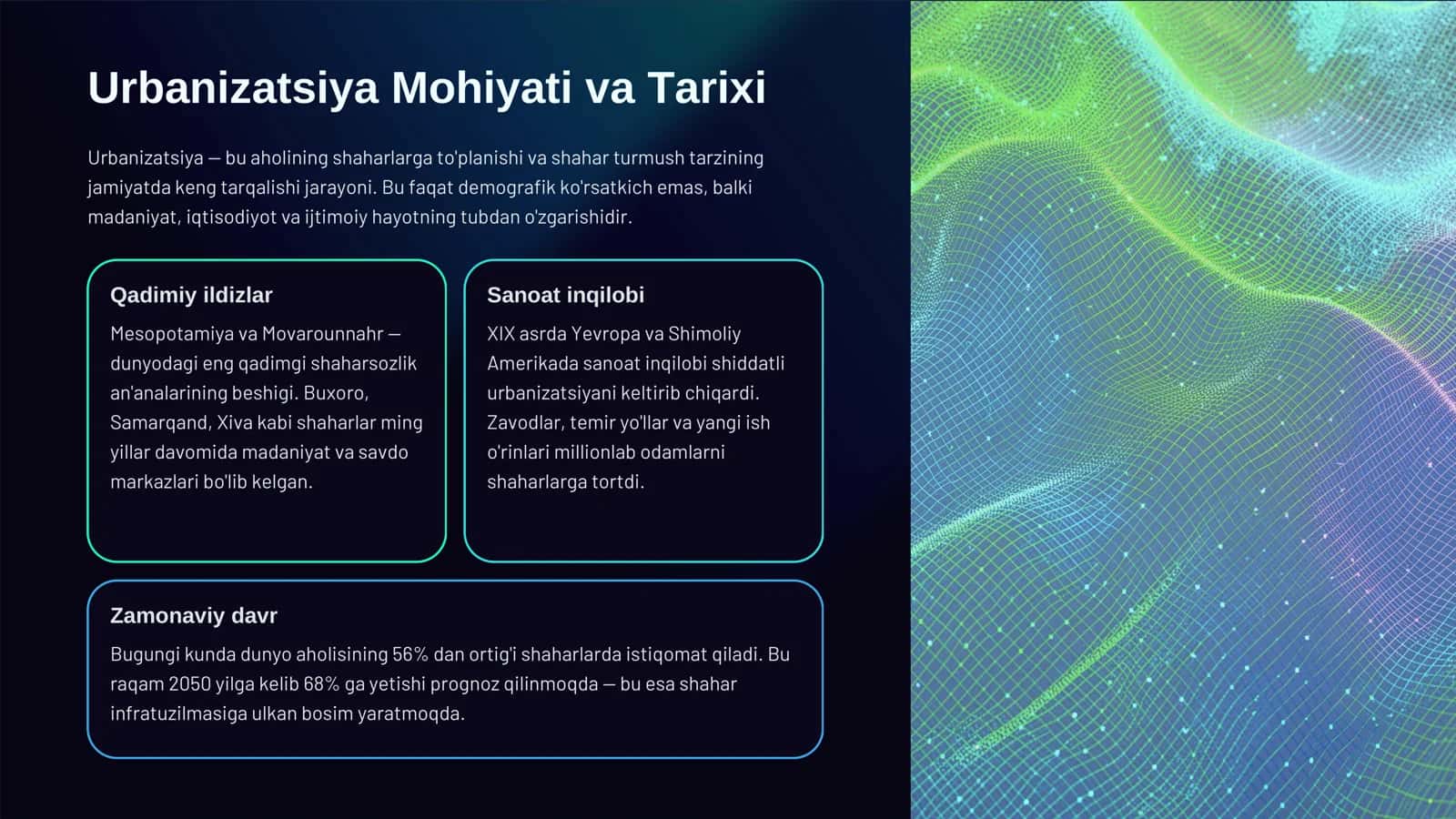 Urbanizatsiya: Shahar Madaniyati va Taraqqiyot Dinamikasi 2