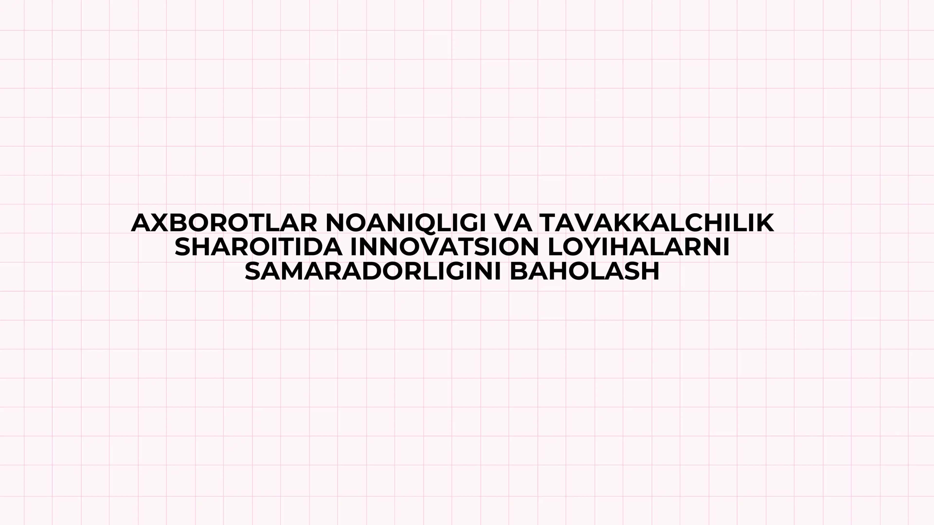 Innovatsion menejment fanidan tayyrolangan taqdimot 2