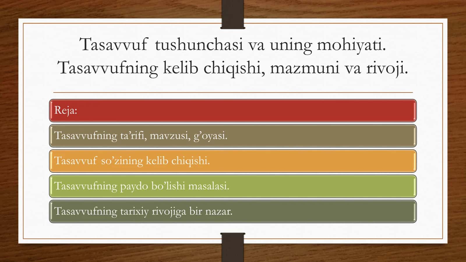 Tasavvufning Kelib Chiqishi, Mazmuni va Rivoji 2
