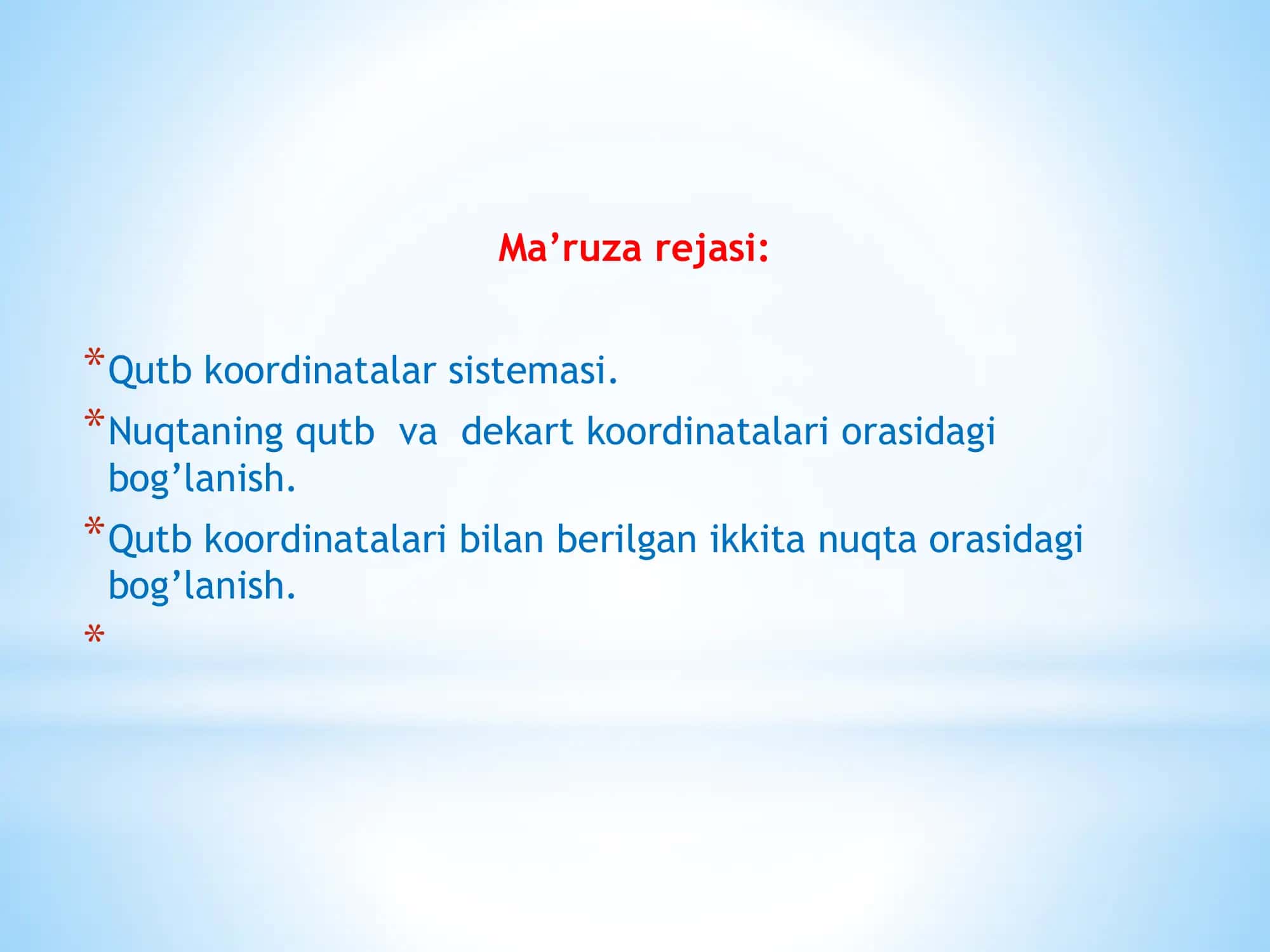 Qutb koordinatalar sistemasi 2