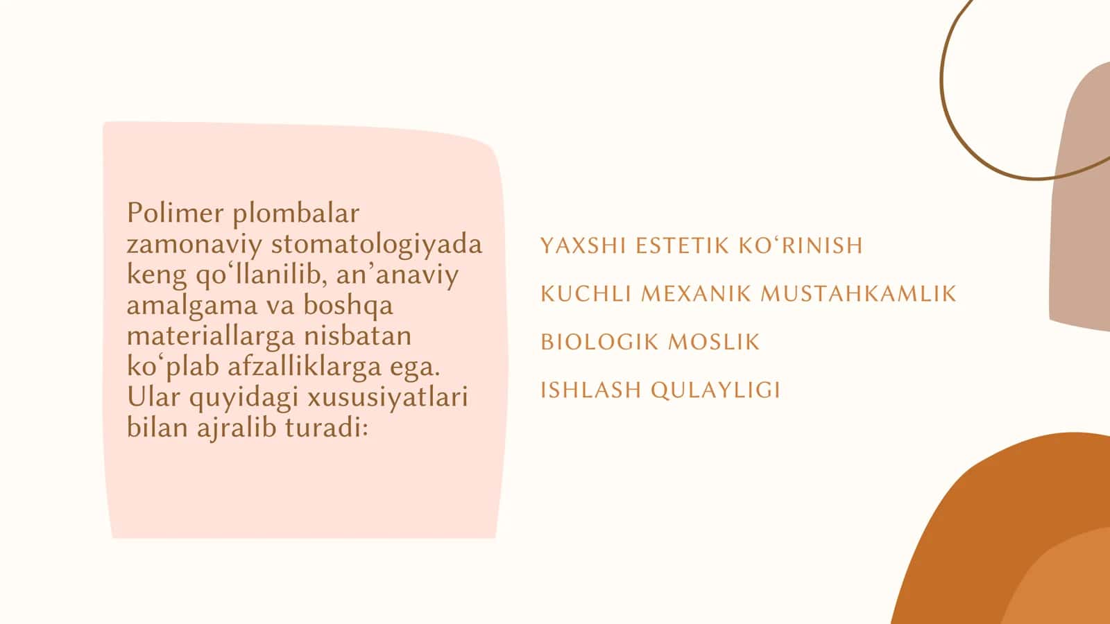 Toldirgichli polimer plomba ashyolari va ularning tasnifi 2