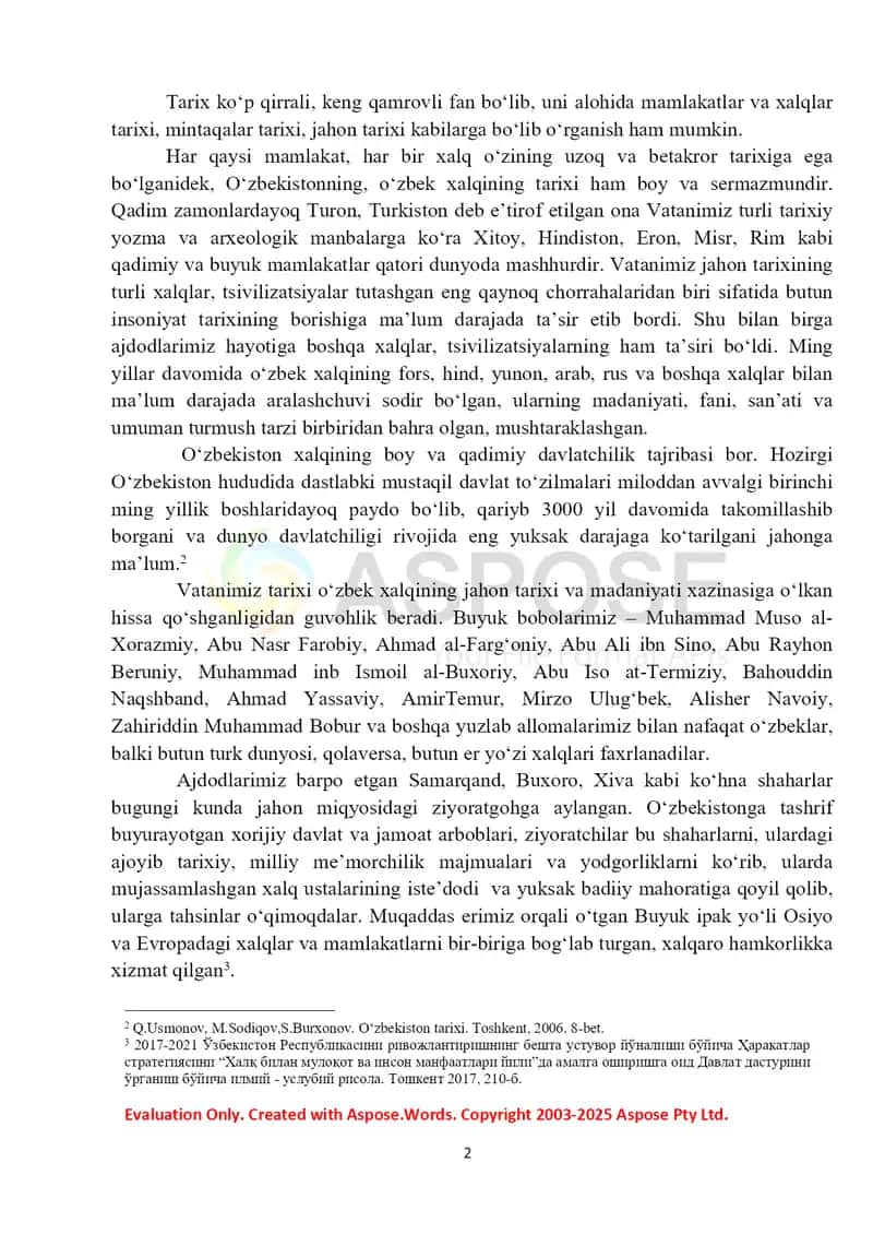 O‘zbekistonning eng yangi tarixi o‘quv fanining predmeti, maqsad va vazifalari 2