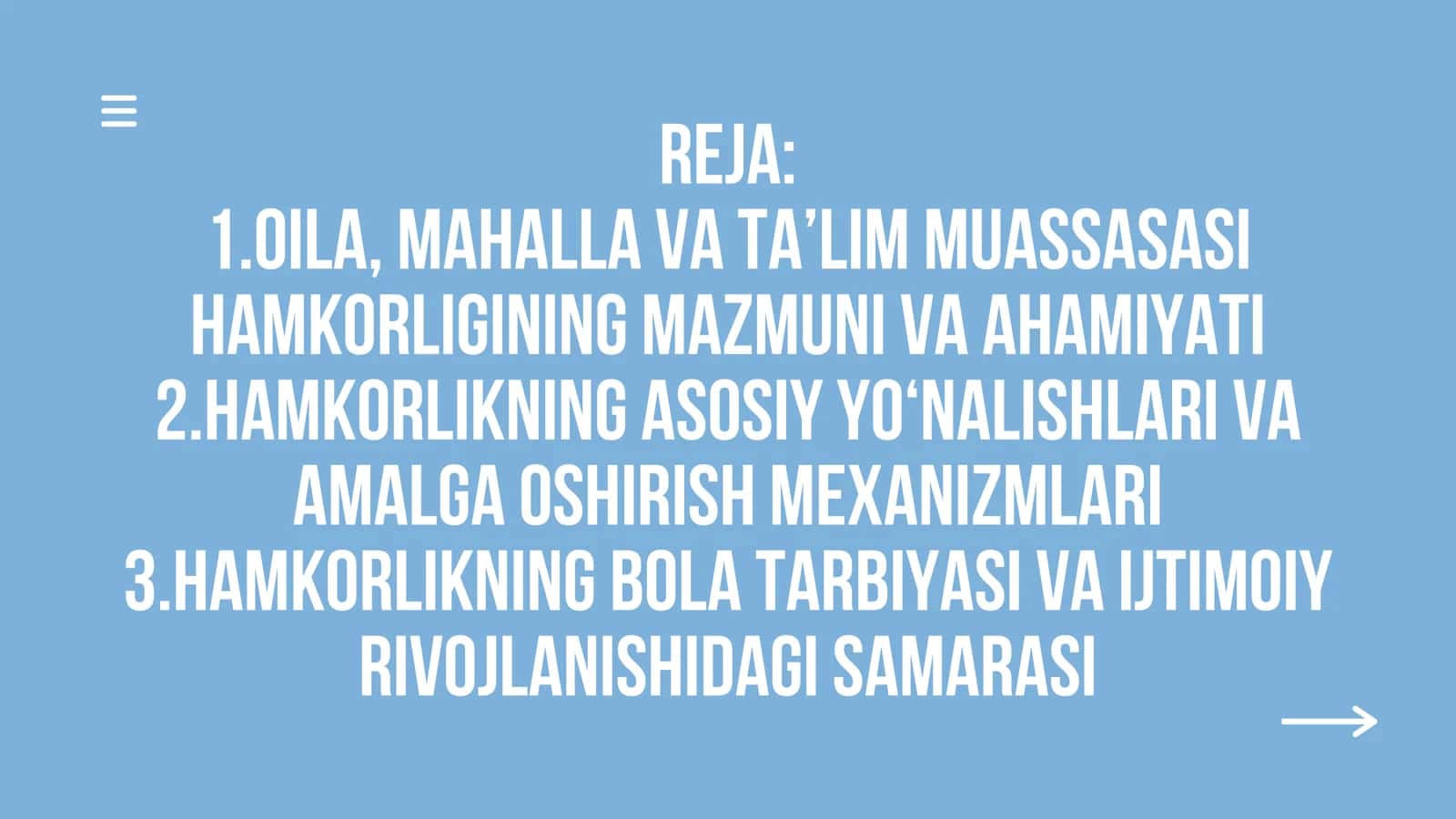 OILA, MAHALLA VATA'LIM MUASSASASI HAMKORLIGI 2