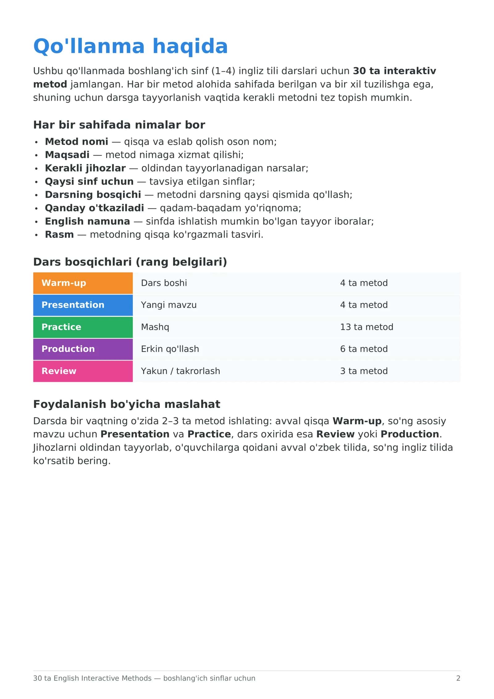 30 ta English Interactive Methods 2