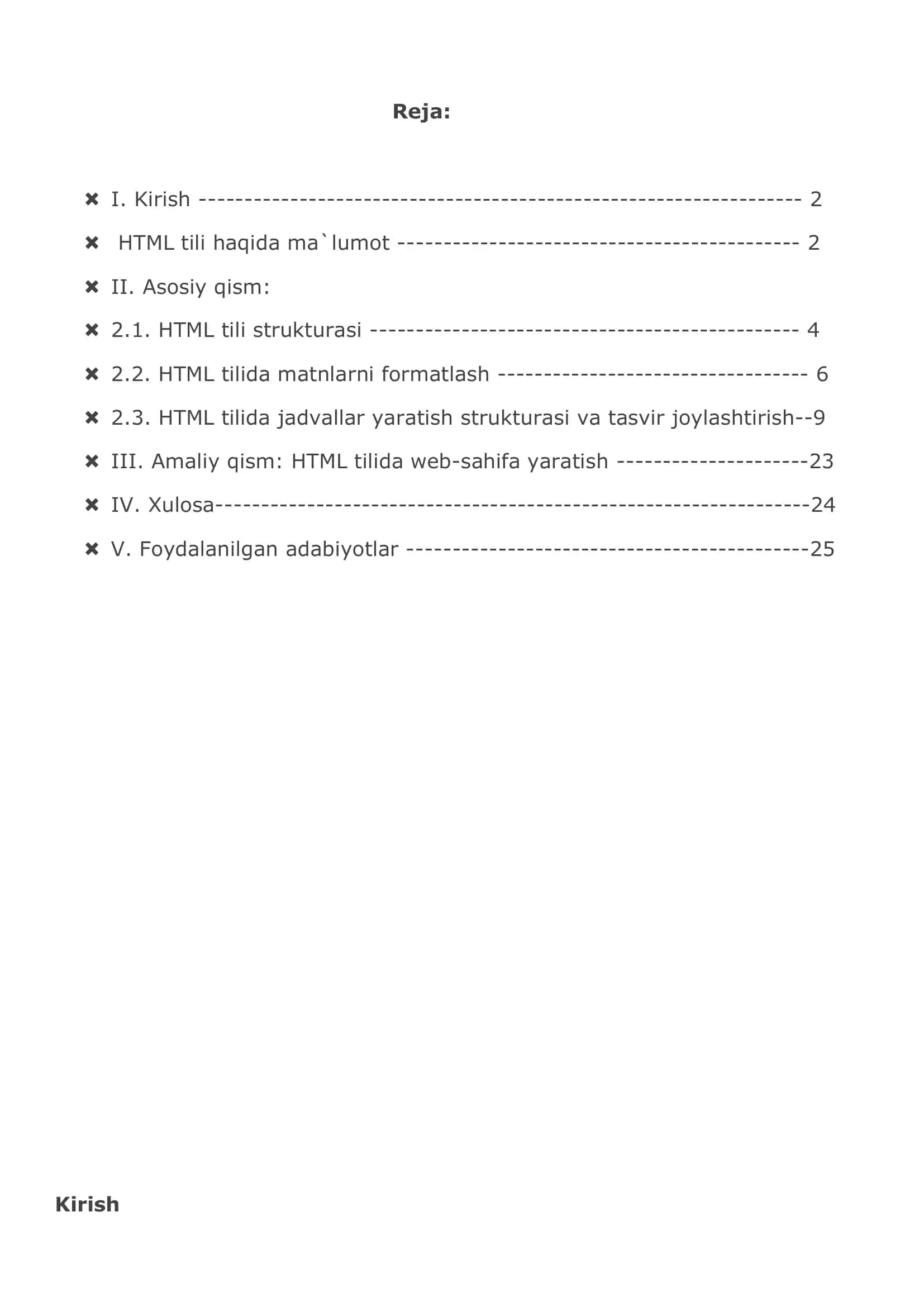 HTML tili va unda web-sahifa yaratish 2