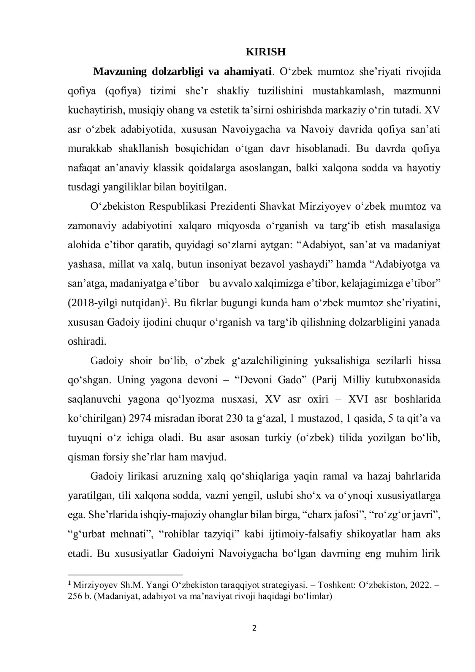 GADOIY LIRIKASIDA QOFIYA TURLARINING QO'LLANILISHI 2