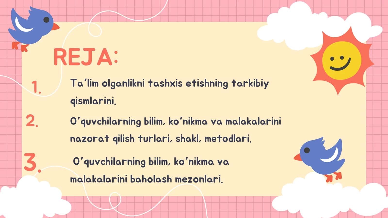 ONA TILIDAN ÒQUVCHILARGABERILGAN BILIM VA ULARNI HOSILQILGAN KÒNIKMA VAMALAKALARNI TEKSHIRISHGA OID DARSLARNI KUZATISH 2