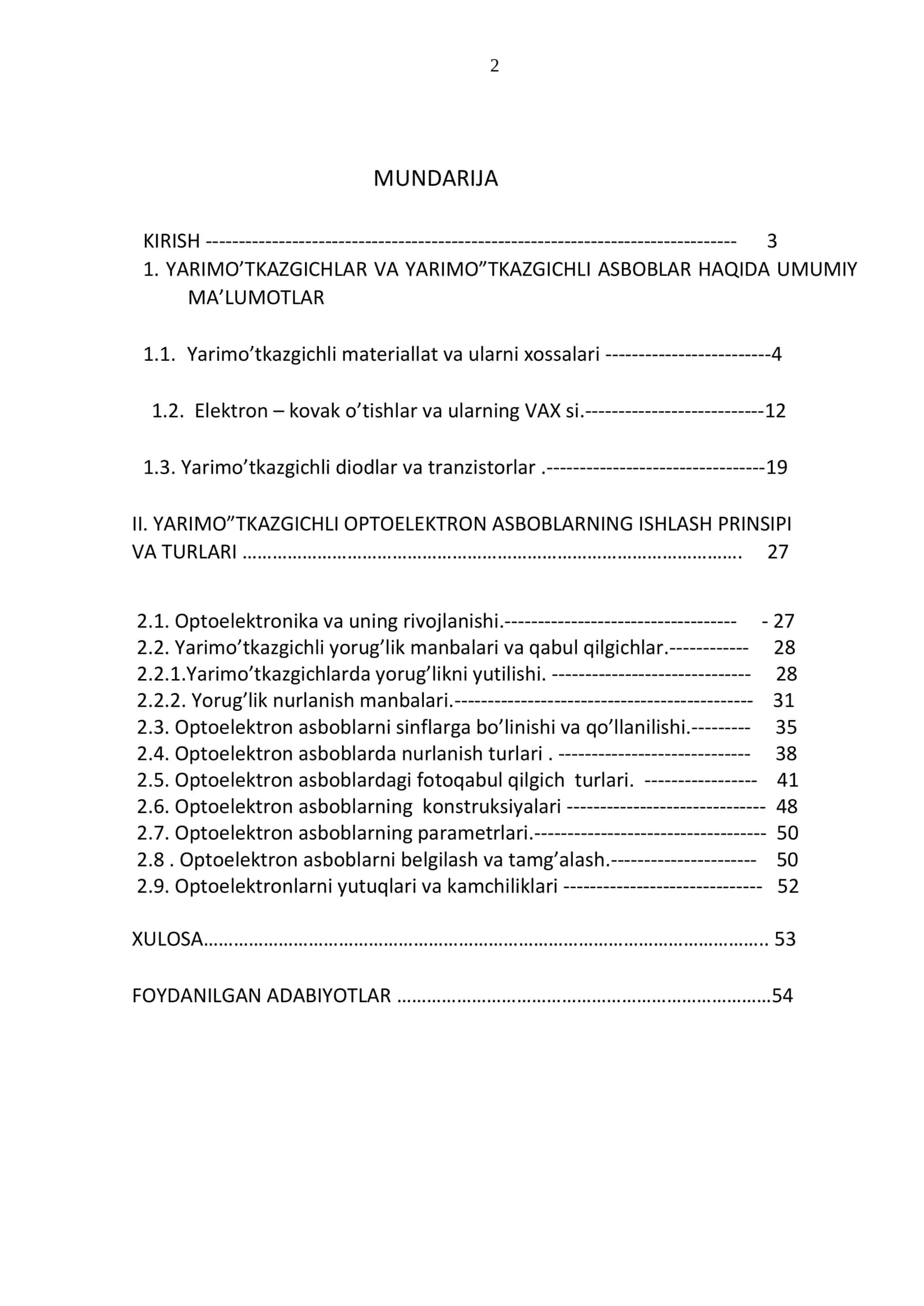 Optoelektron asboblar va ularni qo’llanilishi 2
