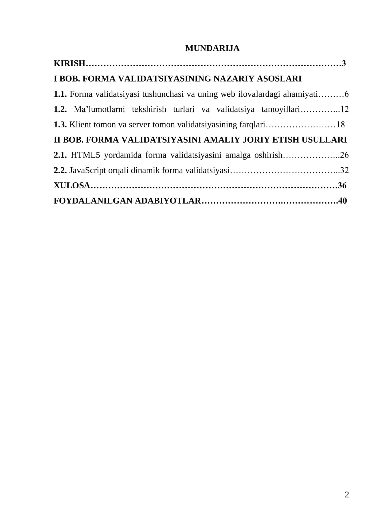 Forma validatsiyasi 2