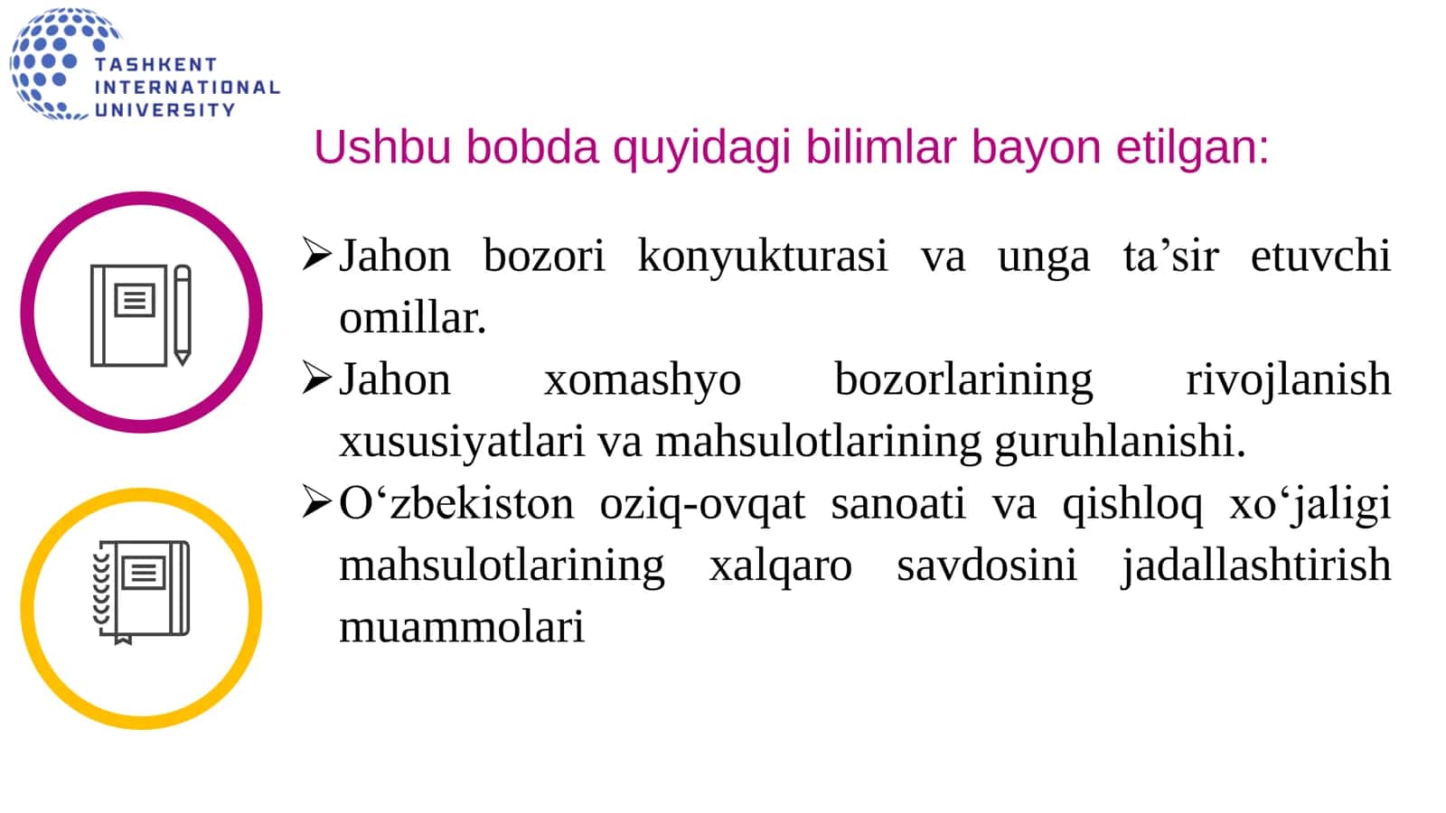 Jahon xomashyo va tayyor mahsulotlar bozori 2