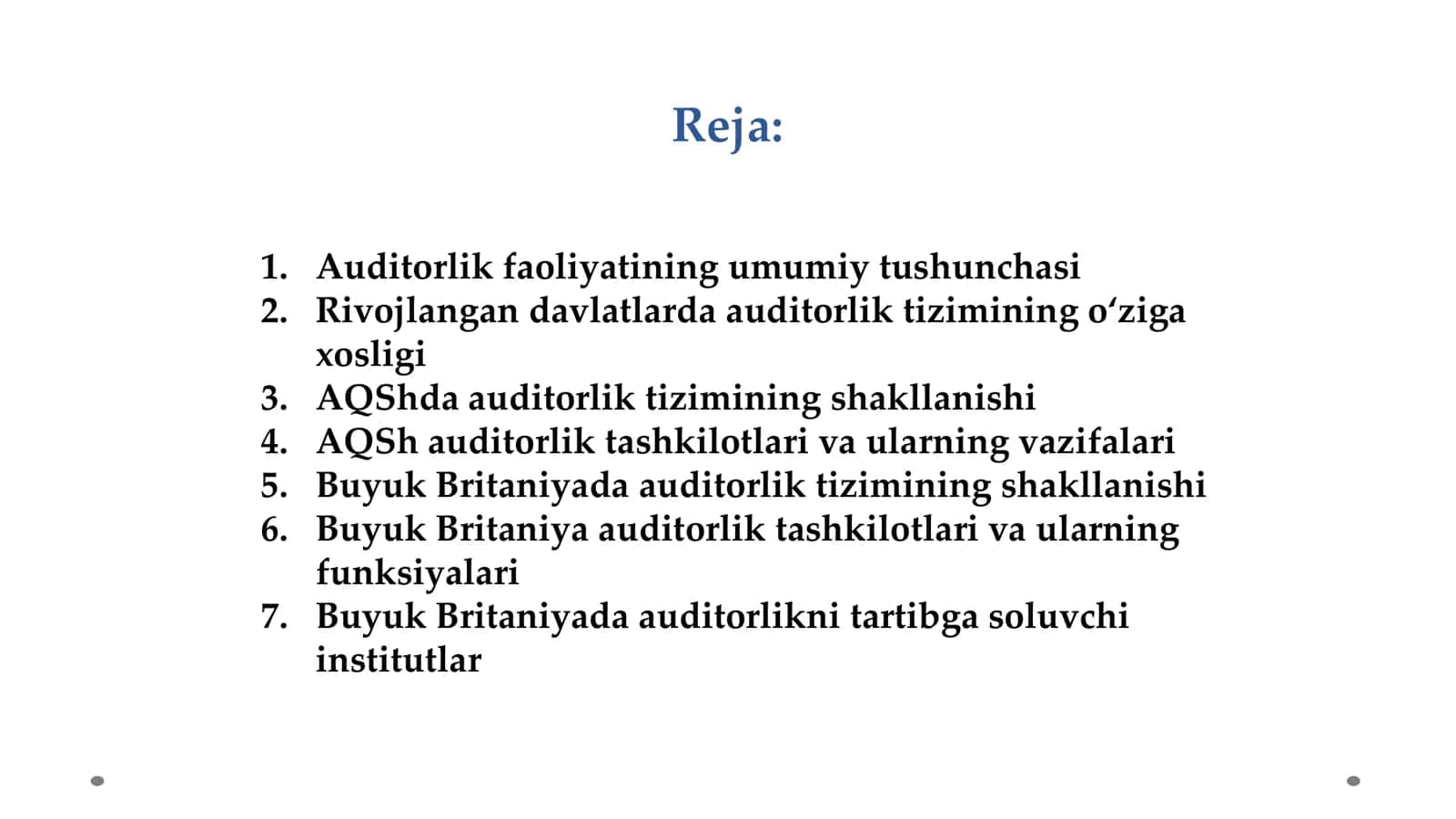 RIVOJLANGAN XORIJIY DAVLATLARDA AUDITORLIK TASHKILOTLAR FAOLIYATI 2