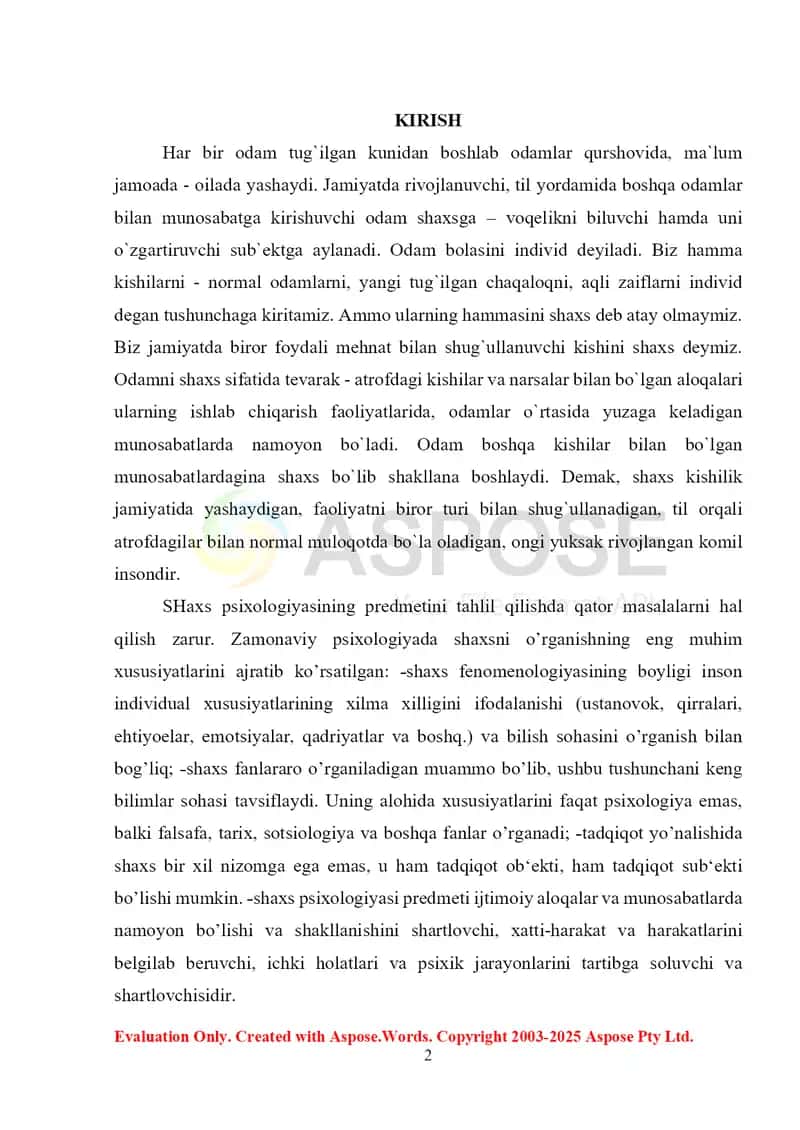 Shaxs psixologiyasining prinsiplari 2