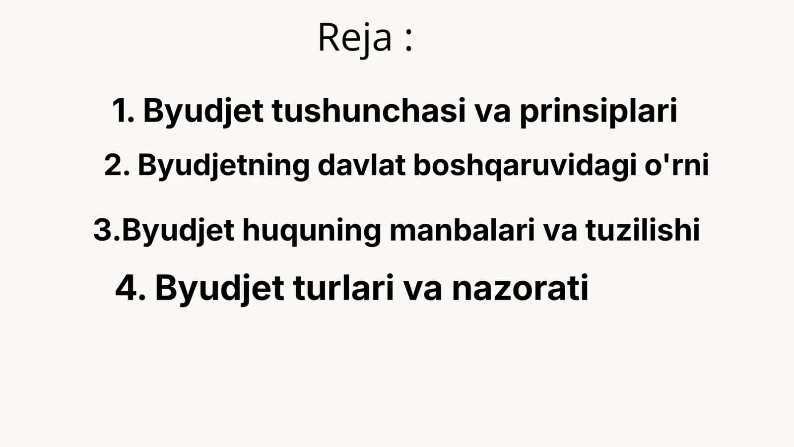 Byudjetning Davlat Boshqaruvidagi O'rni 2