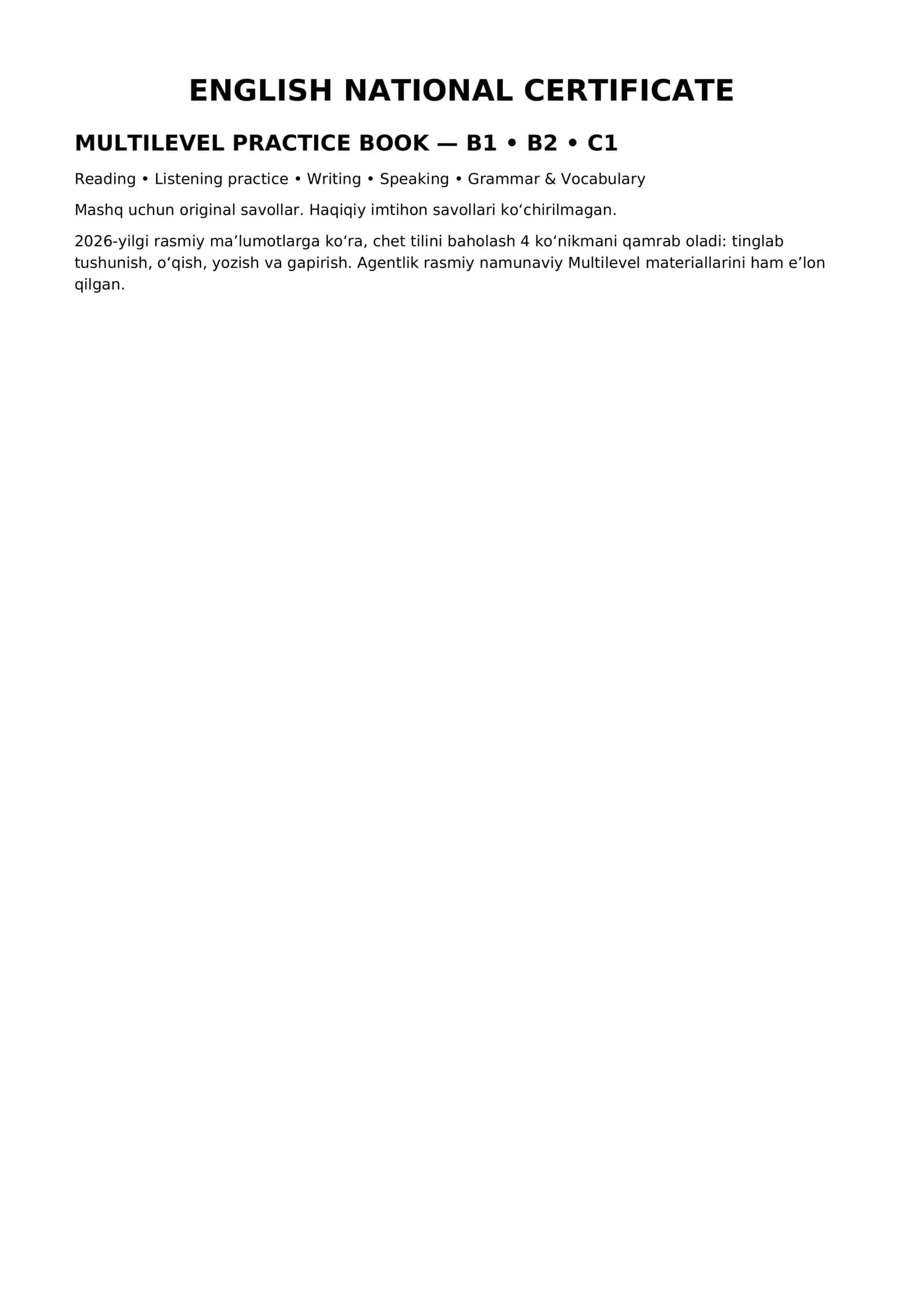 MULTILEVEL PRACTICE BOOK 2