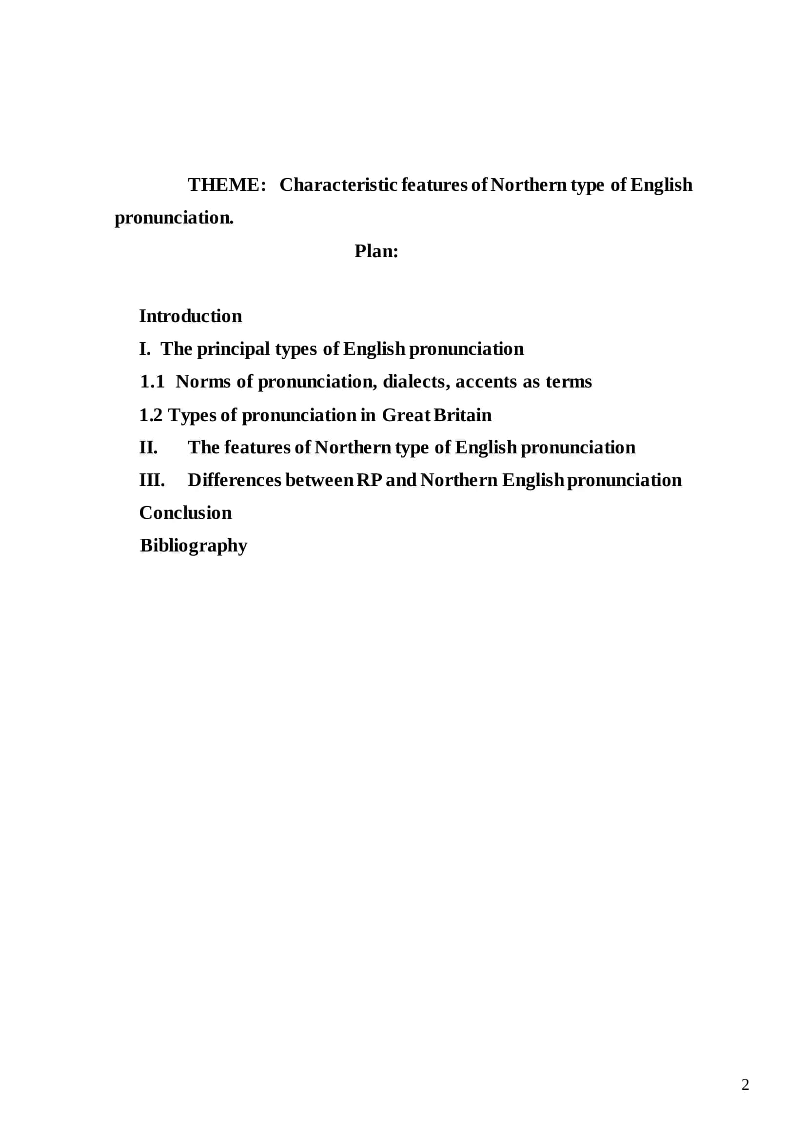 Characteristic features of Northern type of English pronunciation 2