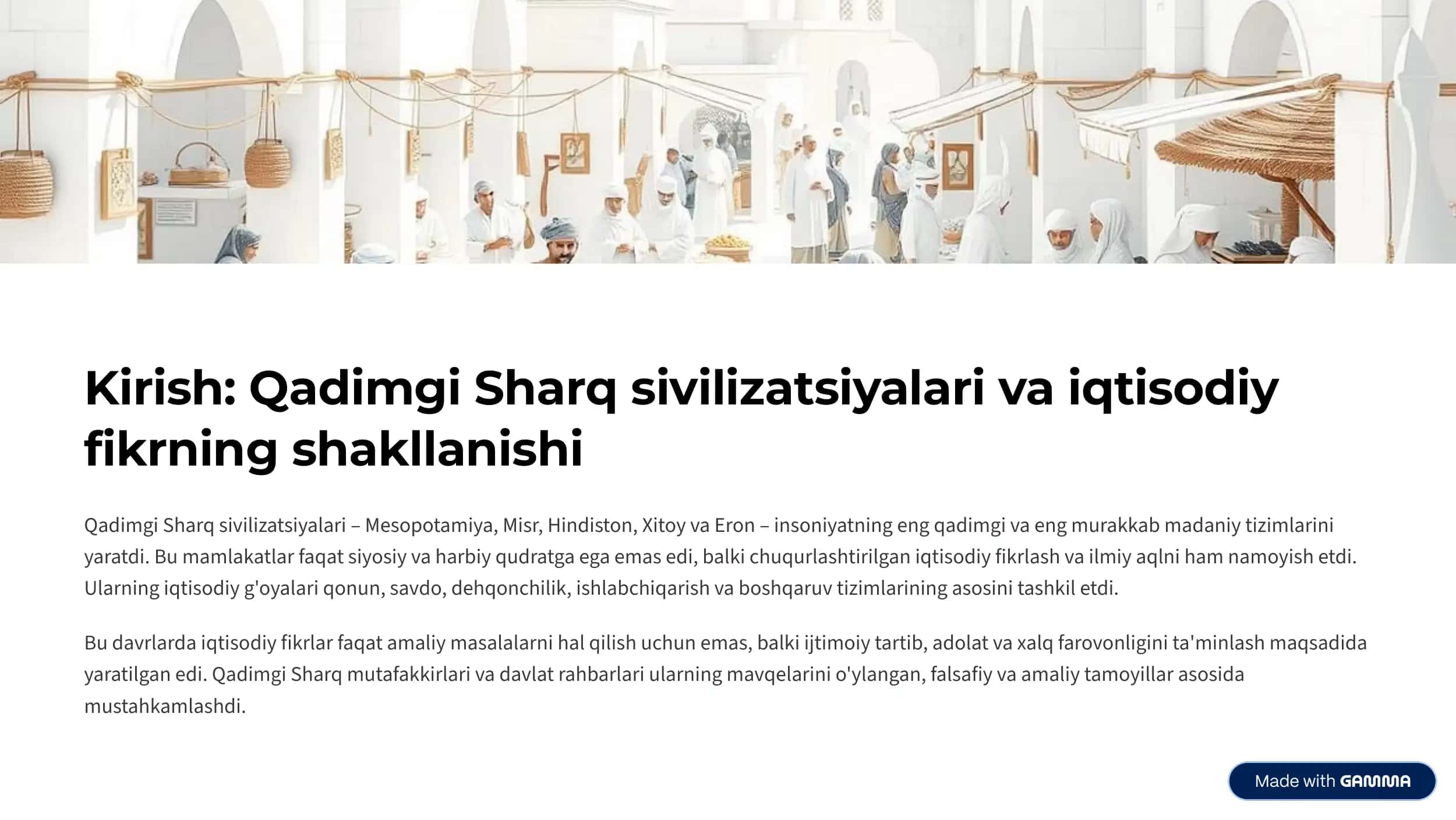 Qadimgi Sharq mamlakatlari va iqtisodiy fikrlar 2