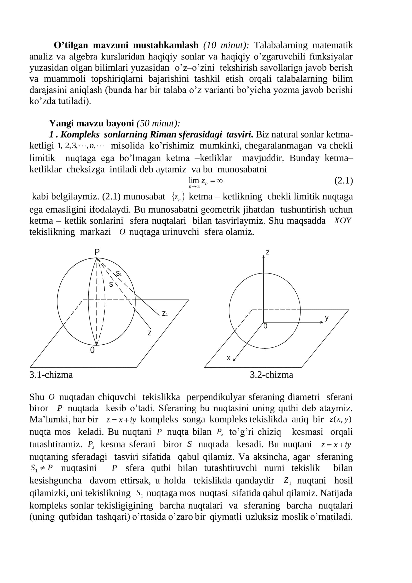 Steriografik proyeksiya formulalari 2