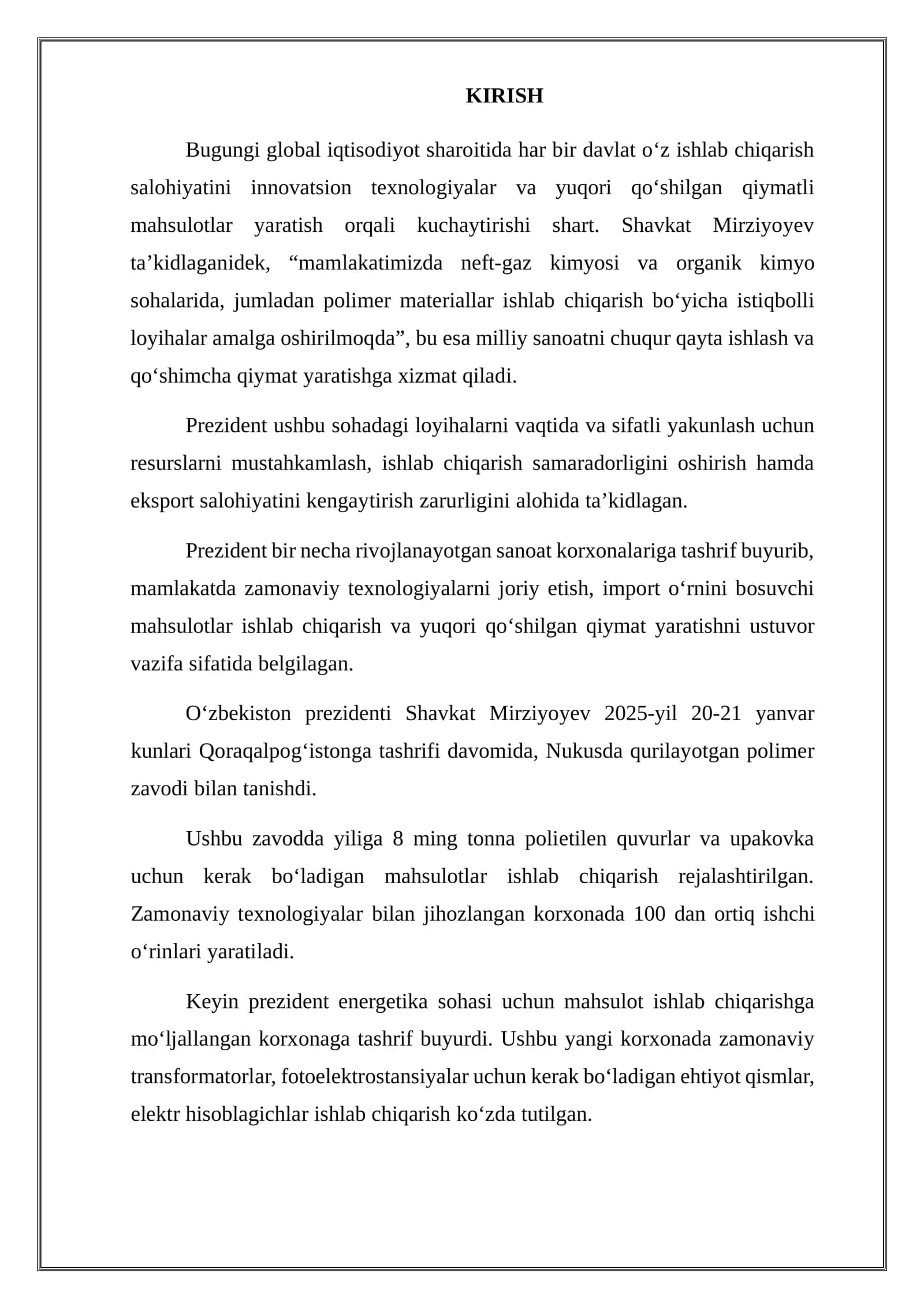Avtomobil sanoatida polipropilen materiallarning ishlab chiqarilish va qo‘llanilishi 2