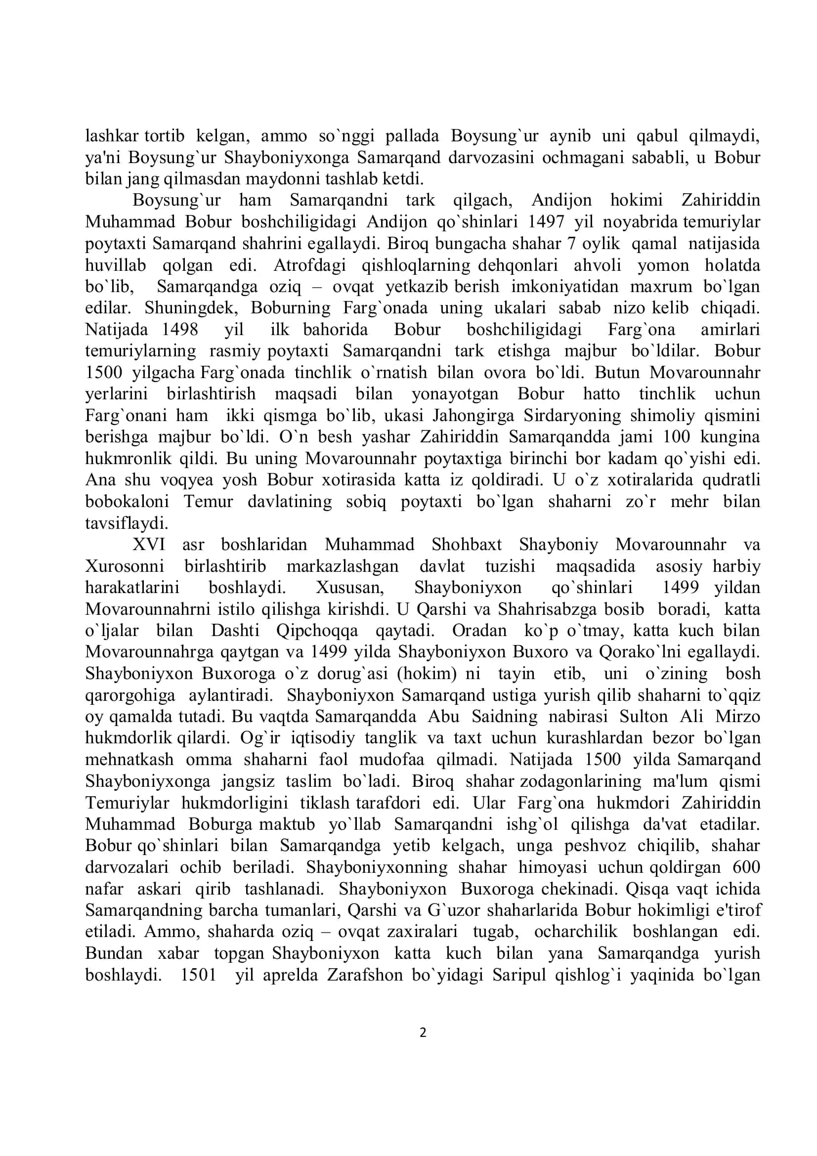 TURKISTONNING  UCH  XONLIKKA  BO`LINISHI.   BUXORO  XONLIGI 2