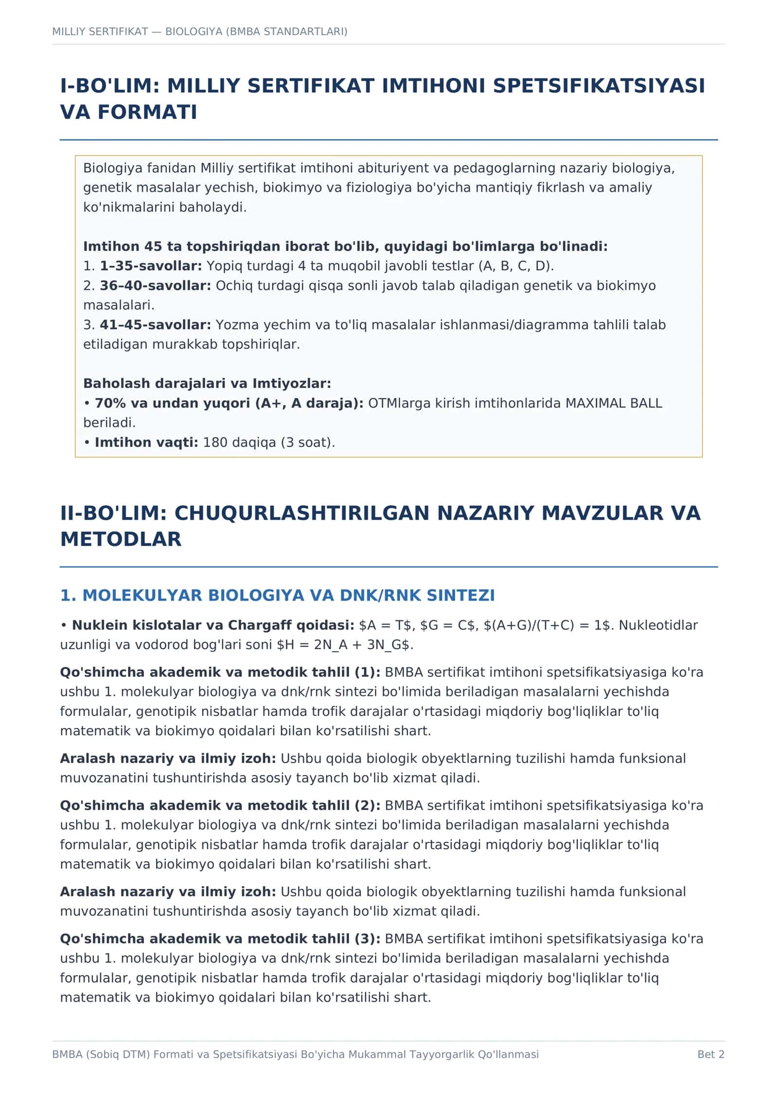 MUKAMMAL ENSIKLOPEDIK TAYYORGARLIK QO'LLANMASI VA 100 TA SPETSIFIKATSION TEST TO'PLAMI 2