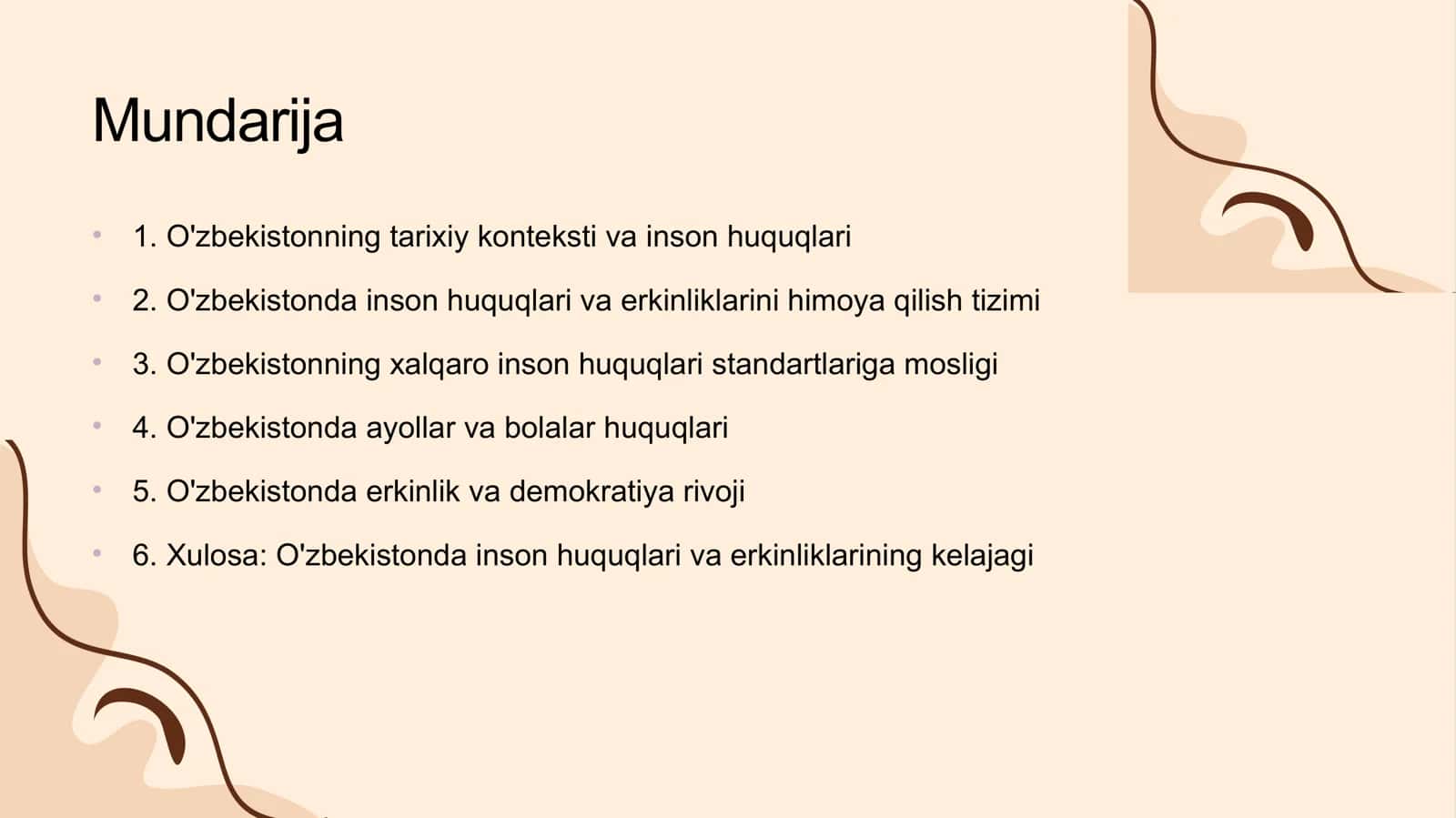 O'zbekistonda inson huquqlari va erkinliklari kafolatining yaratilishi 2