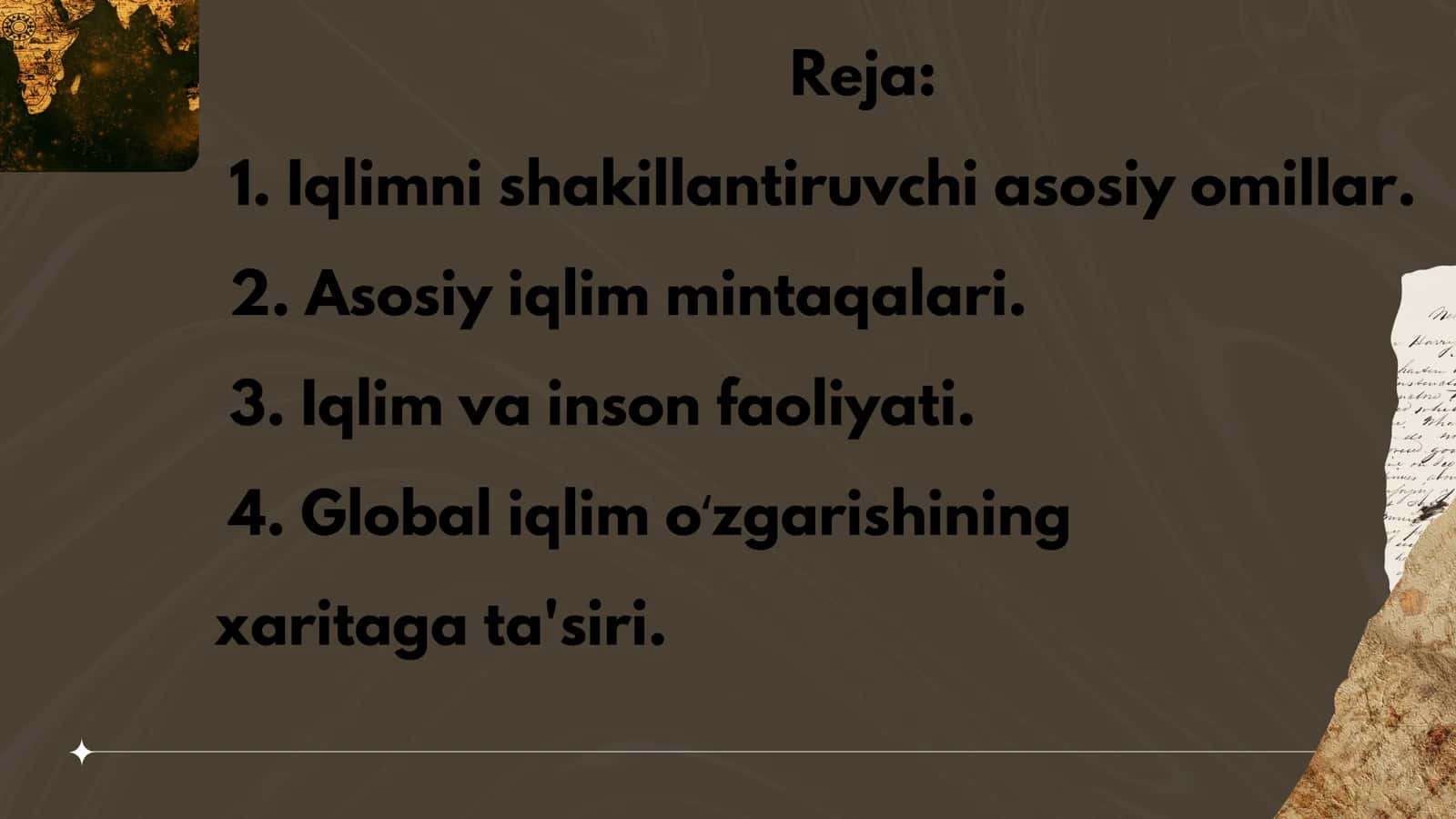 DUNYONI IQLIM XARITASINI TAHLIL QILISH 2