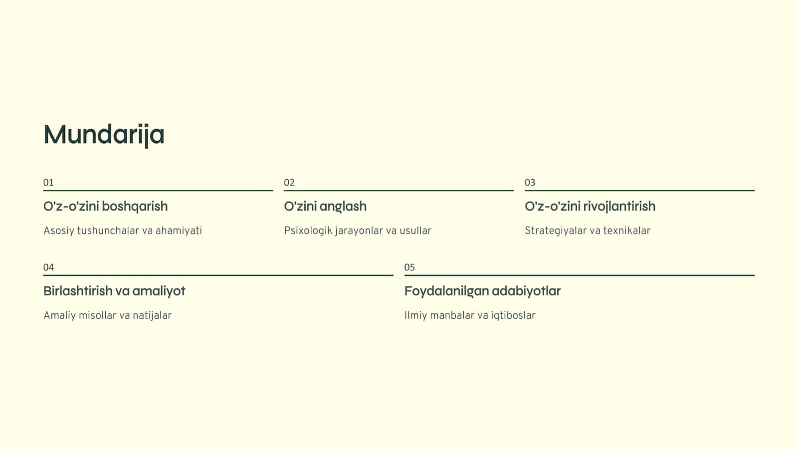 Psixologiya va shaxsiy rivojlanish 2