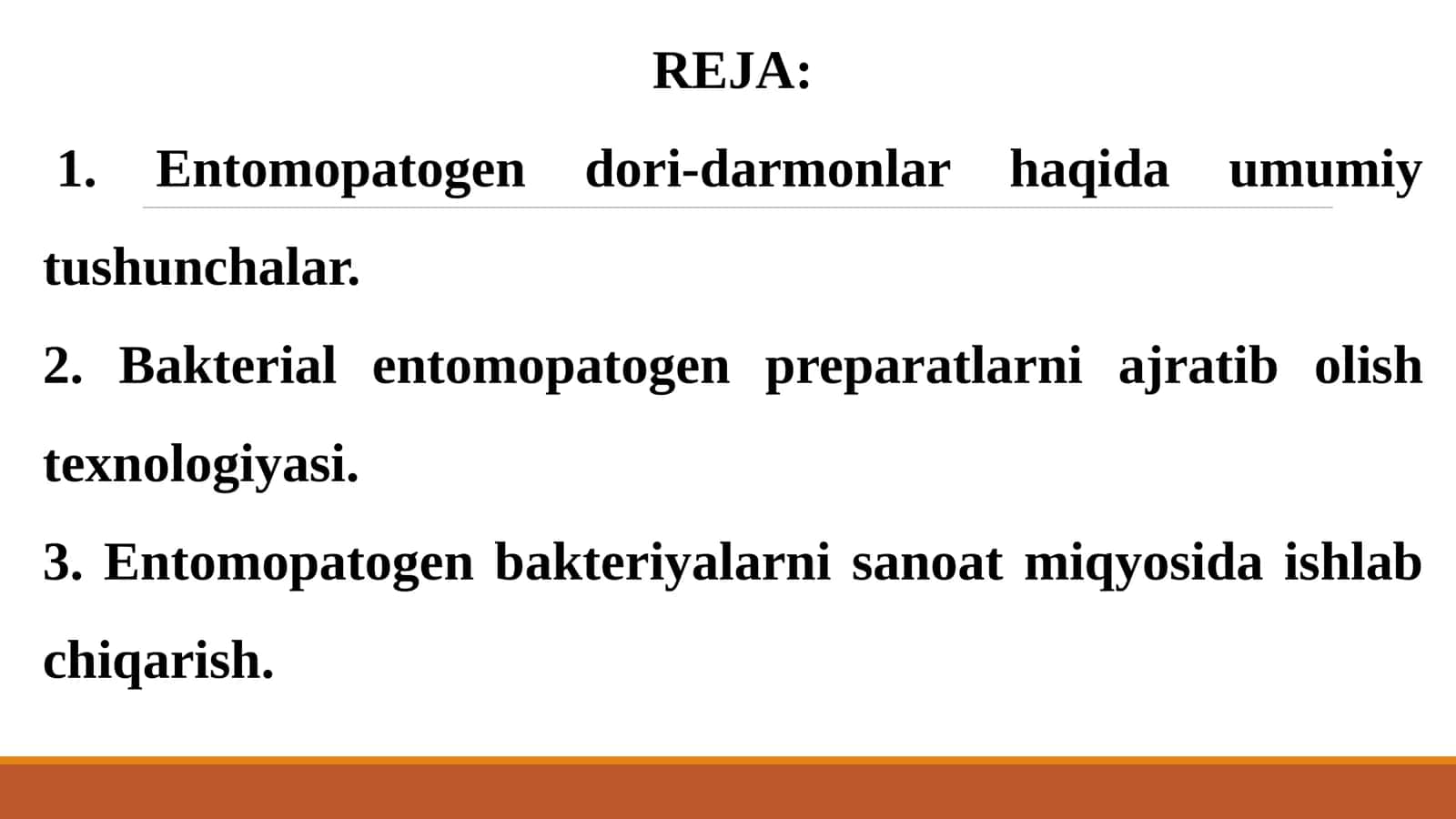 QISHLOQ XO`JALIGI UCHUN BAKTERIAL DORI-DARMONLARNI AJRATIB OLISH TEXNOLOGIYASI 2