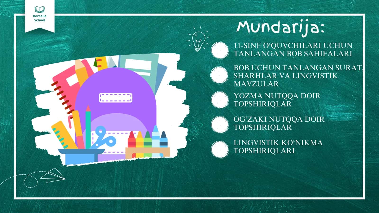 O‘ZBEK TILI VA ADABIYOTI TA’LIMI FAKULTETI 406-GURUH TALABASI QARSHIBOYEVA OZODANING ONA TILINI O‘QITISH METODIKASI FANIDAN TAYYORLAGAN LOYIHA ISHI 2