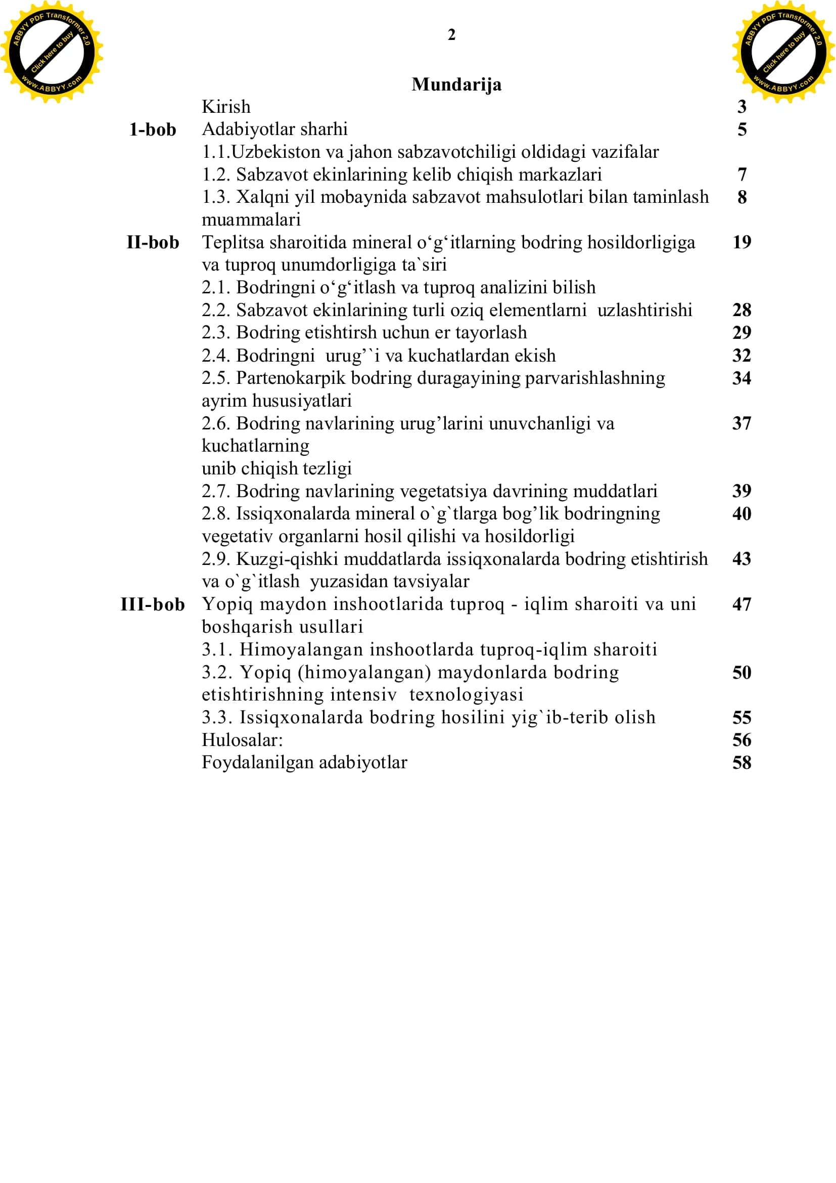 Teplitsa sharoitida bodringning hosildorligiga va tuproq unumdorligiga o`g`itlashning ta`siri 2