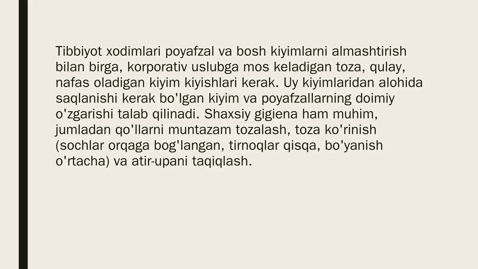 Tibbiyot hodimining kiyinishi va shaxsiy gigiyenasiga qo‘yiladigan talablar. Deontologiya va Shifokorlik etikasi. Tibbiy Etika, shifokorlik etikasi,Yatroge 2
