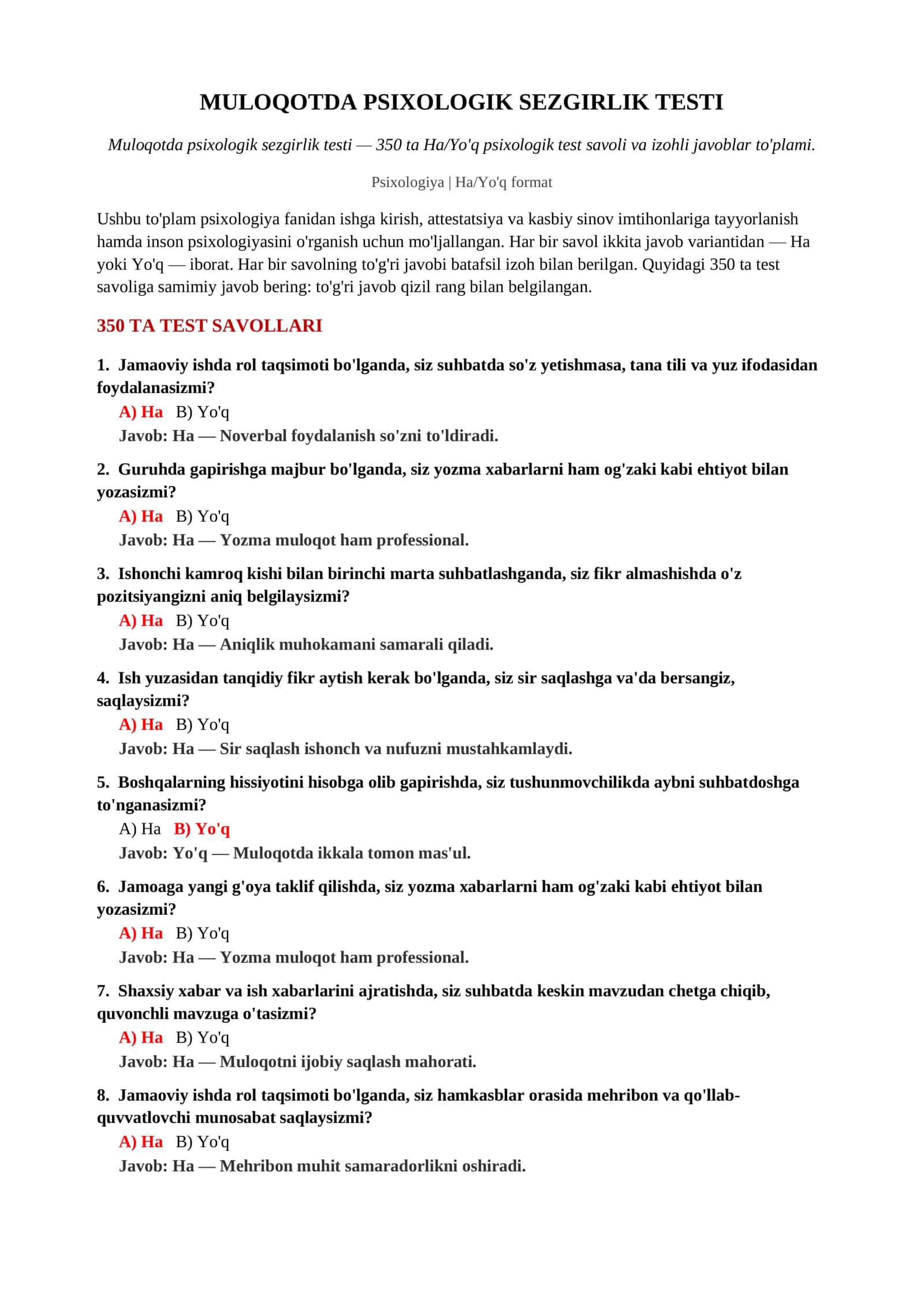 MULOQOTDA PSIXOLOGIK SEZGIRLIK TESTI 2