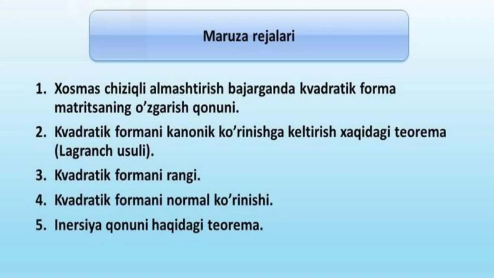 KVADRATIK FORMULALAR 2