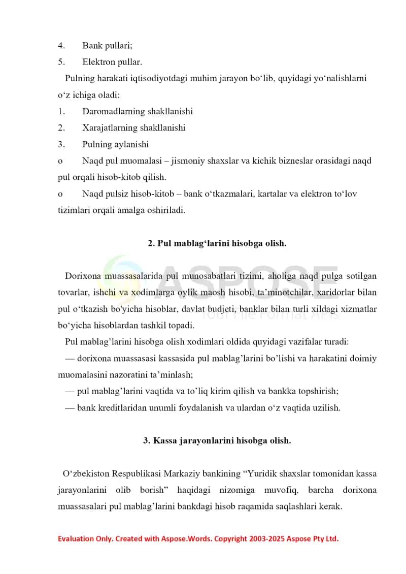 Pul mablag'lari va hisob-kitob jarayonlarini hisobga olish. 14-amaliy mashg’ulot 12 bet. 2