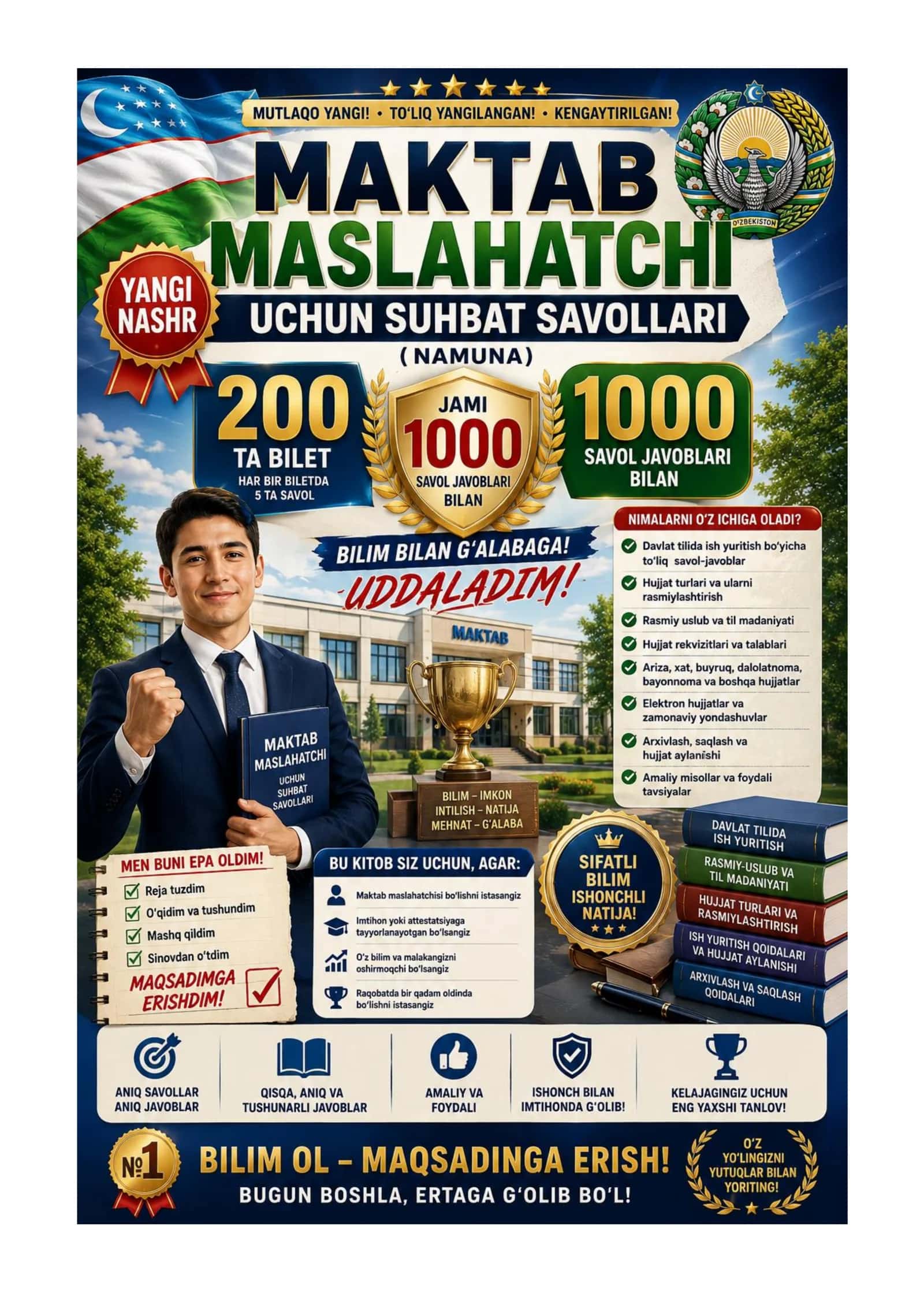Maktab Maslahatchisi Tayyorlov Testlar va Suhbat Savollari 2
