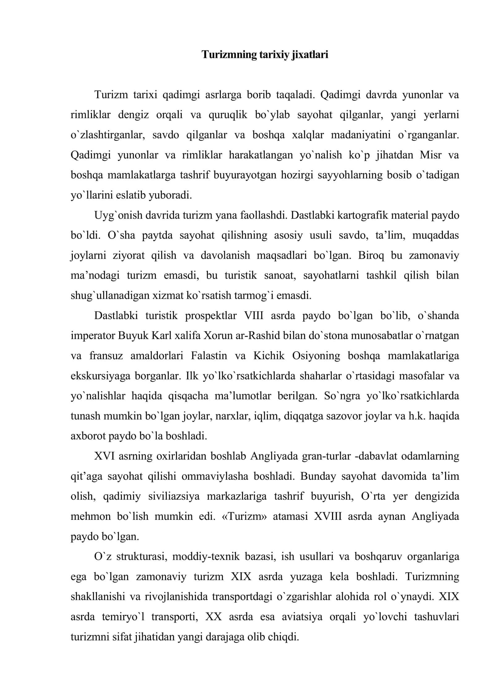 Turizm va mehmonxona xo`jaligi marketingi 2