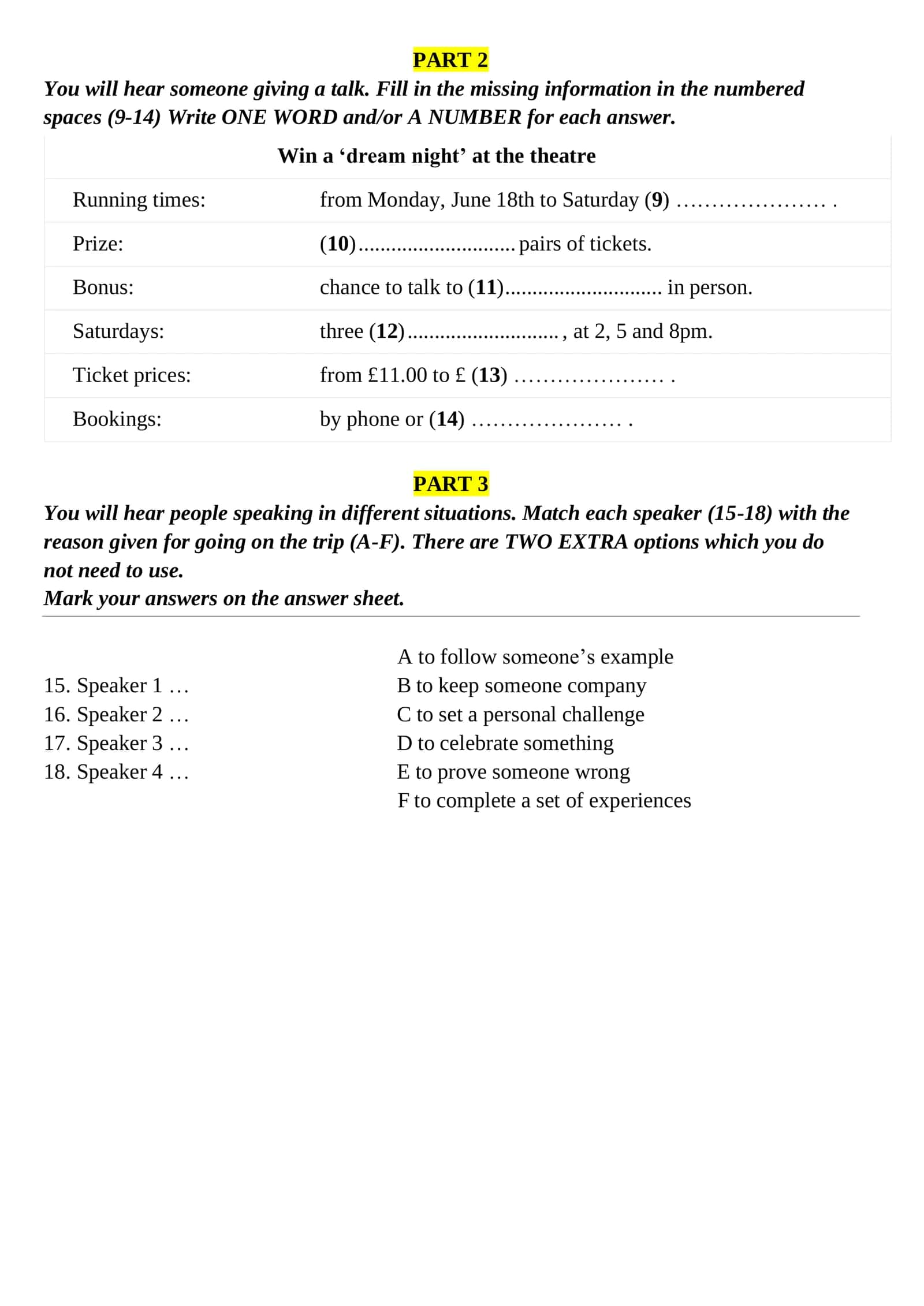 Part 1 Listening Comprehension Practice 2