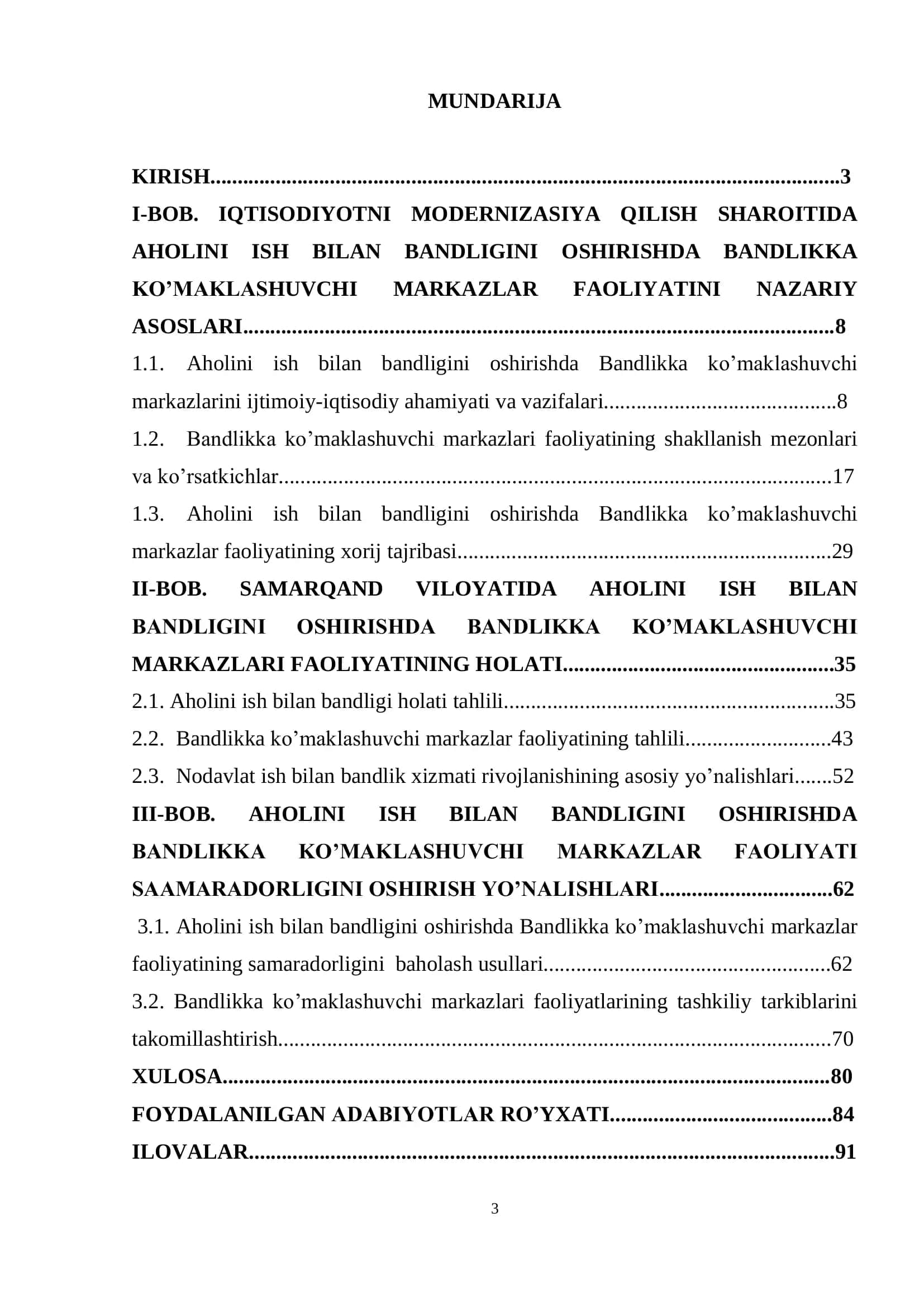 "Aholini ish bilan bandligini oshirishda Bandlikka ko’maklashuvchi markazlar faoliyatini takomillashtirish" 2