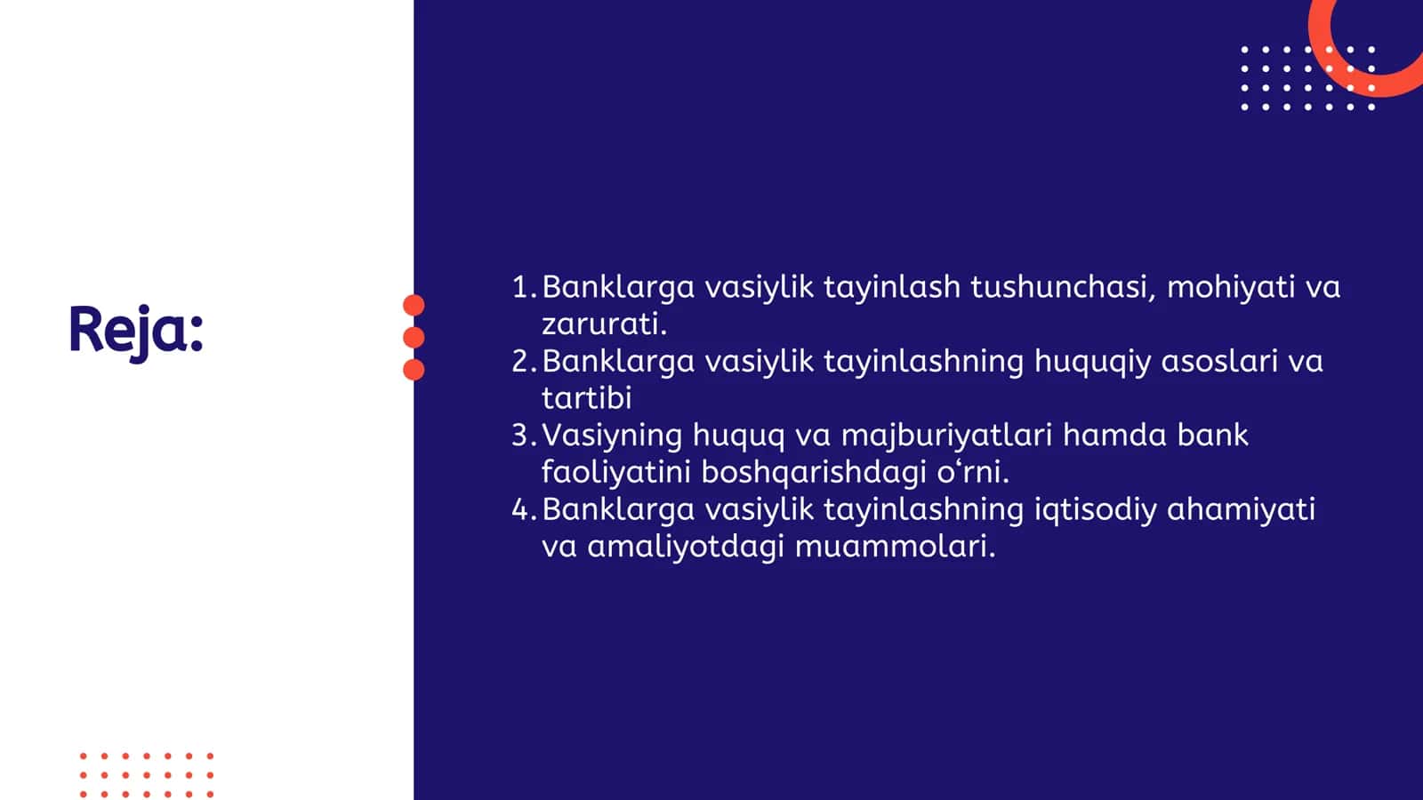 Banklarga vasiylik tayinlash 2