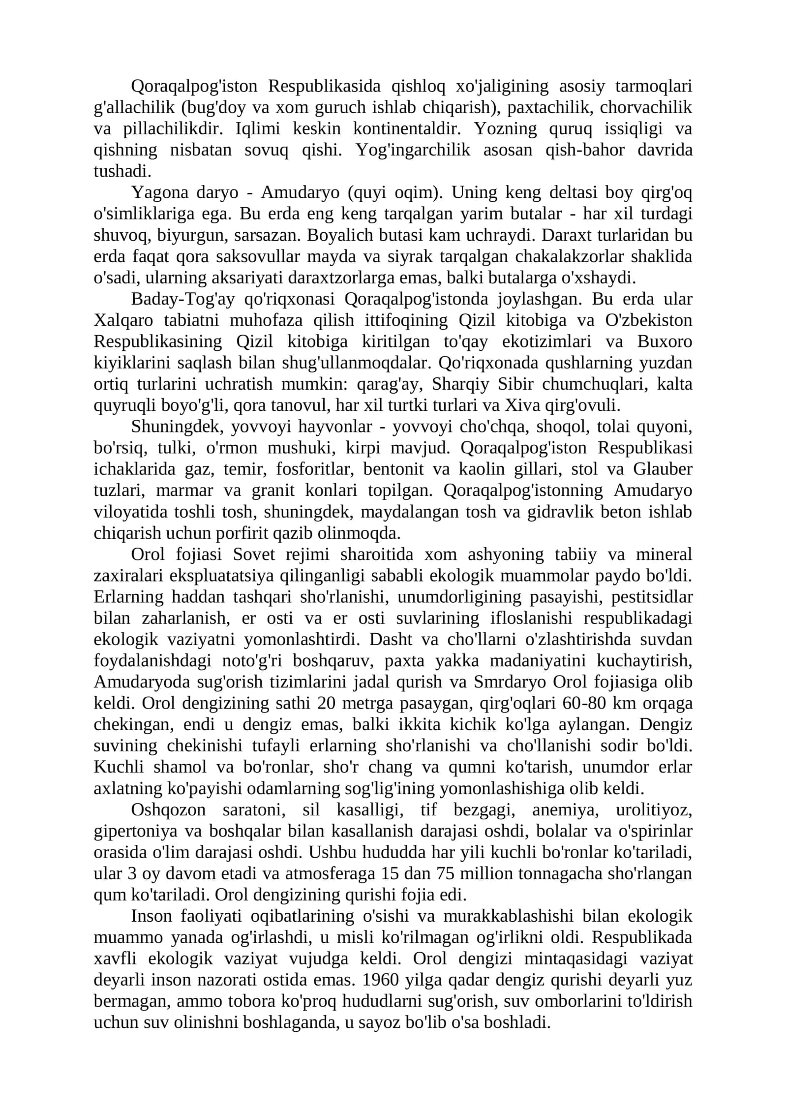 10-ma`ruza: Mustaqillik yillarida Qoraqalpog`iston Respublika 2