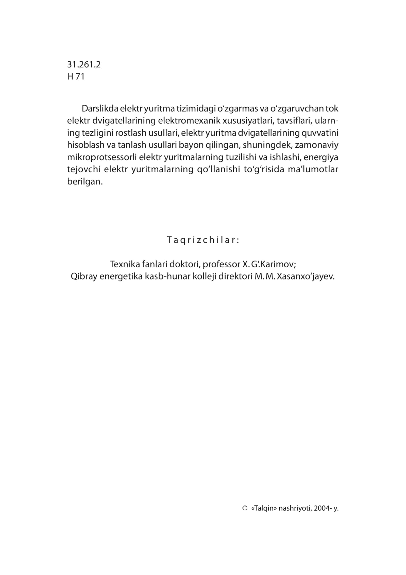 ELEKTR YURITMA ASOSLARI 2