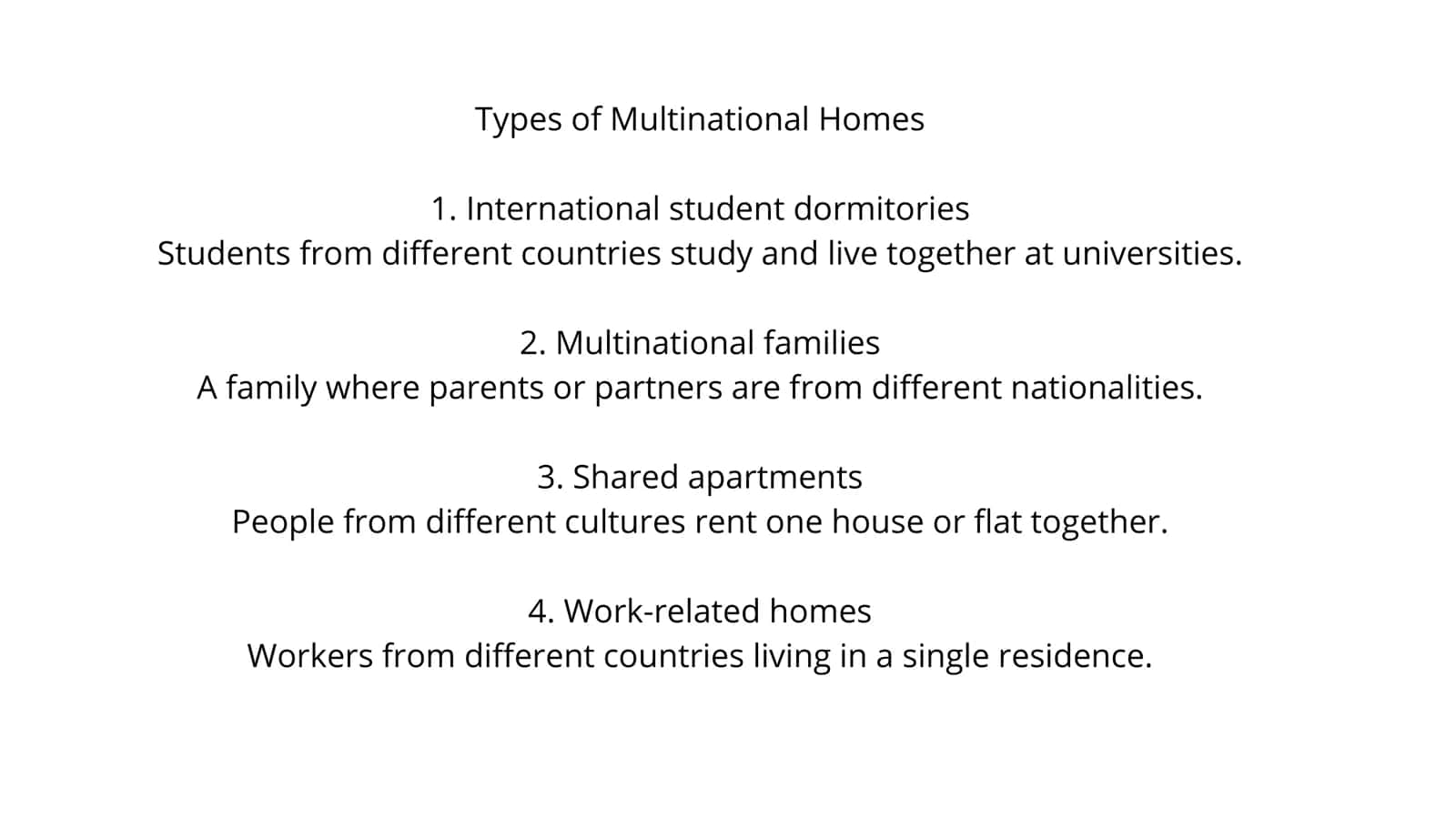 Types of Multinational Homes 2