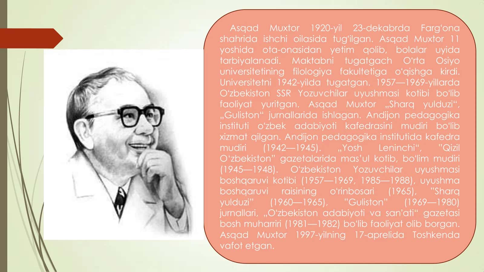 ASQAD MUXTORNING ROMANNAVISLIK MAHORATI 2