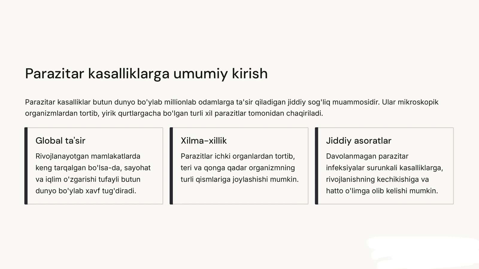 Parazitar infeksiyalar: Malyariya, Leyshmanioz va Amebiaz 2